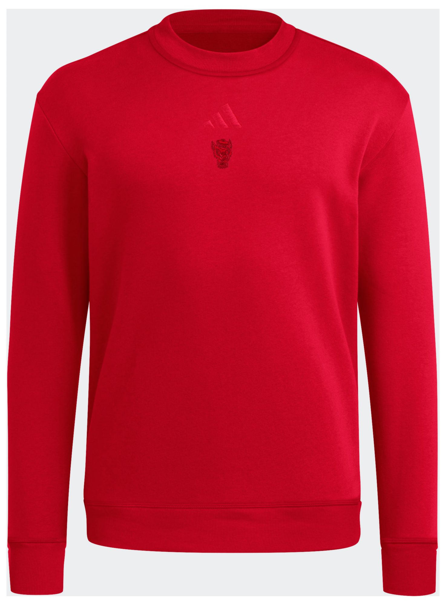 adidas Men's NC State Wolfpack Red Coaches Cozy Crewneck
