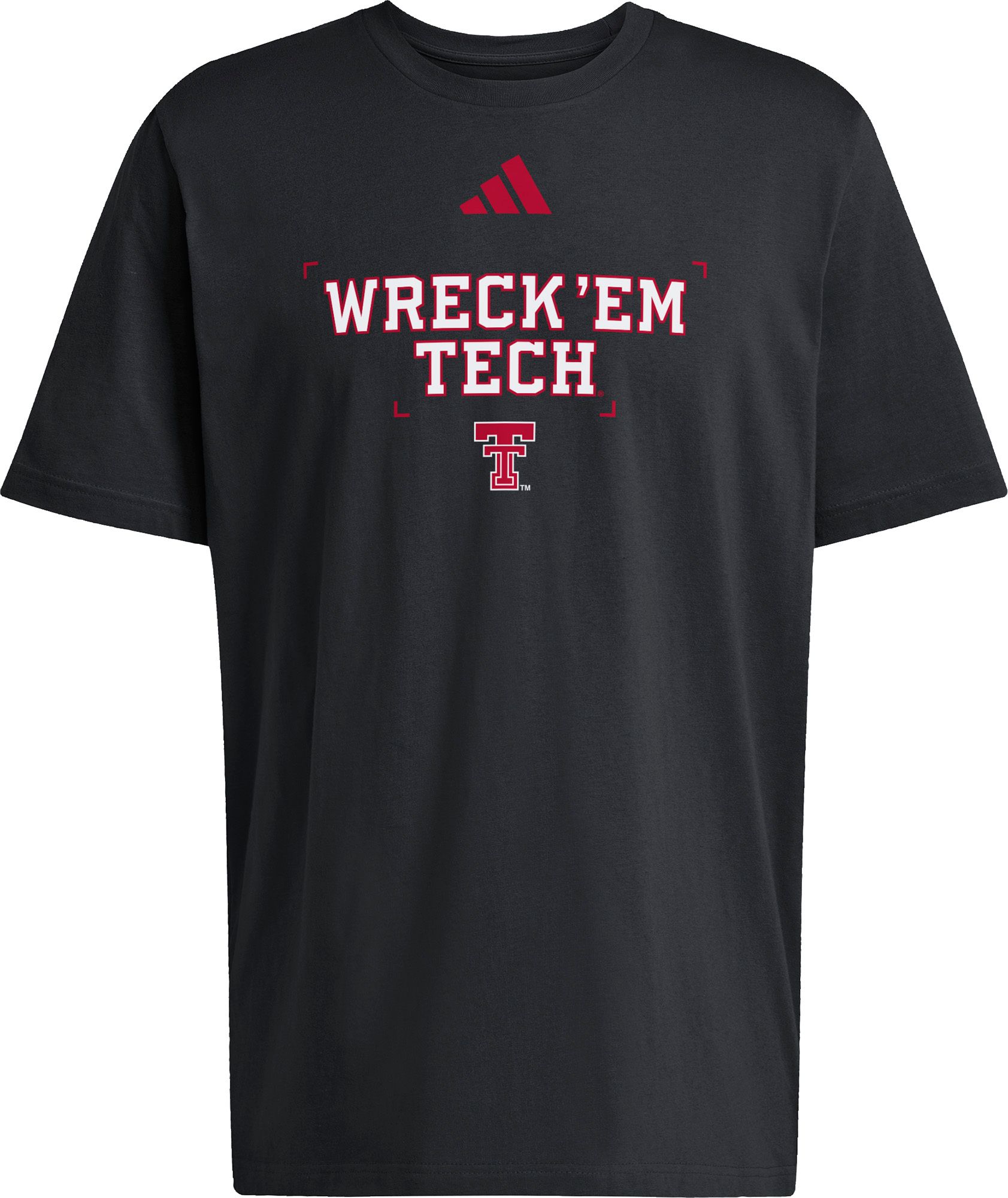 adidas Men's Texas Tech Red Raiders Black Wreck 'Em Sideline T