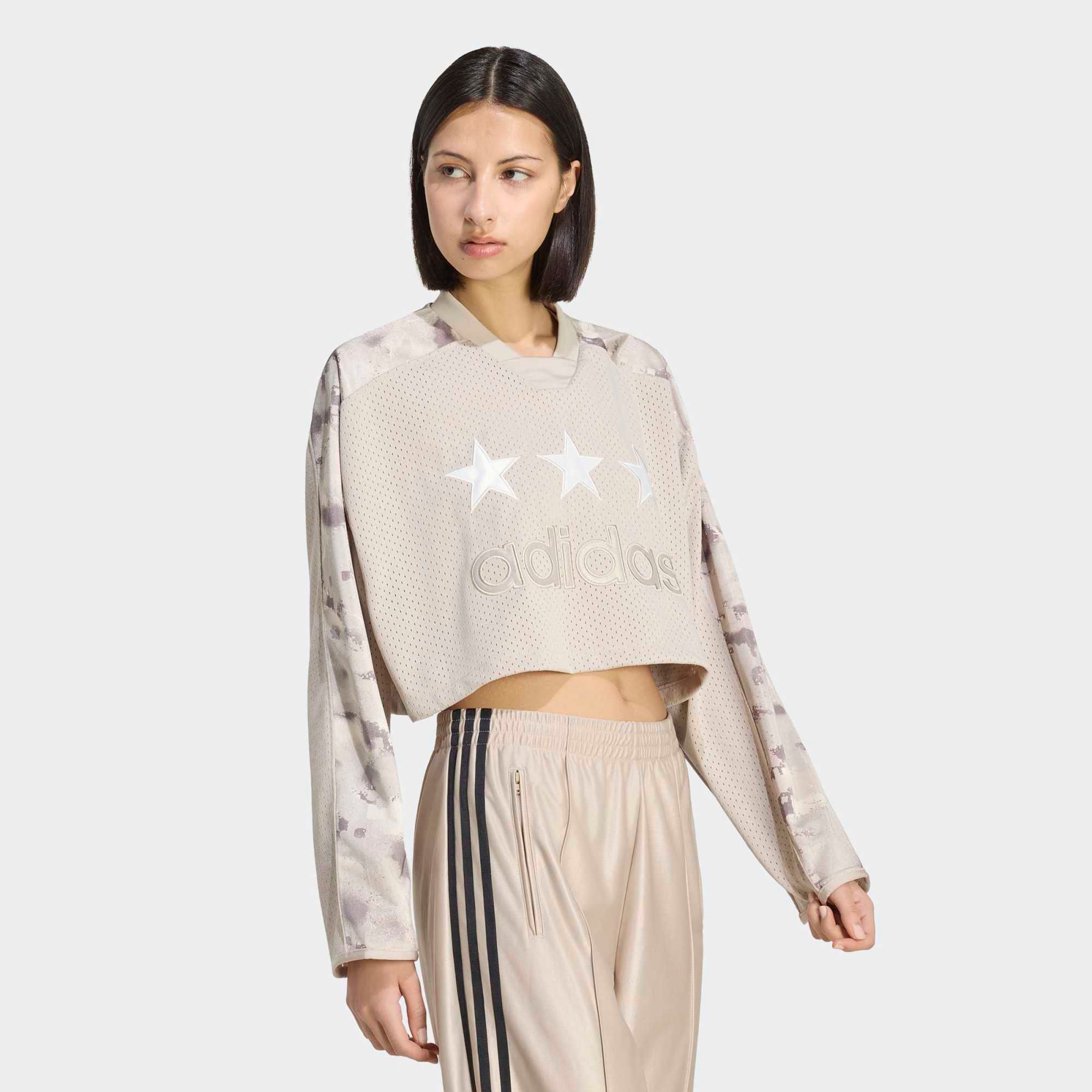 トップス erikoFRINGED JERSEY TOP adidas Originals Women's Cropped Hockey Jersey | Dick's Sporting Goods