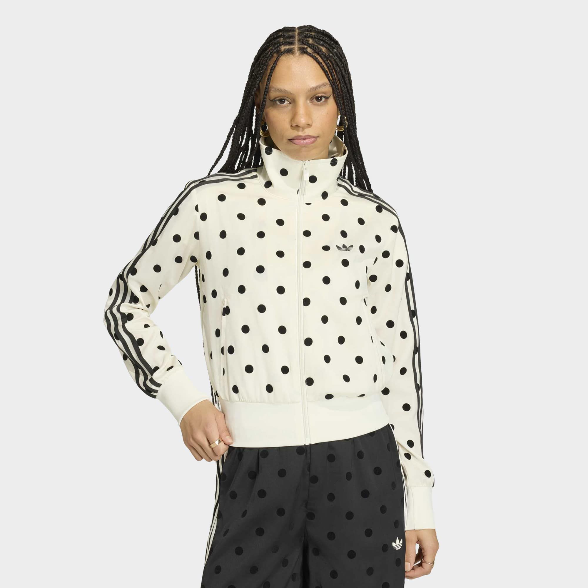  SATIN POLKA DOTS TRACK TOPドット 白XL adidas Originals Women's Satin Polka Dots Track Top | Dick's