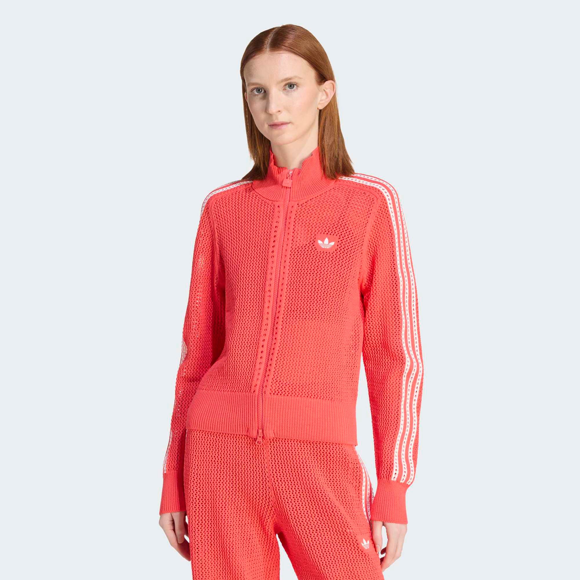 トップス  KNITTED CROCHET FIREBIRD TRACK adidas Originals Women's Knitted Crochet Firebird Track Top