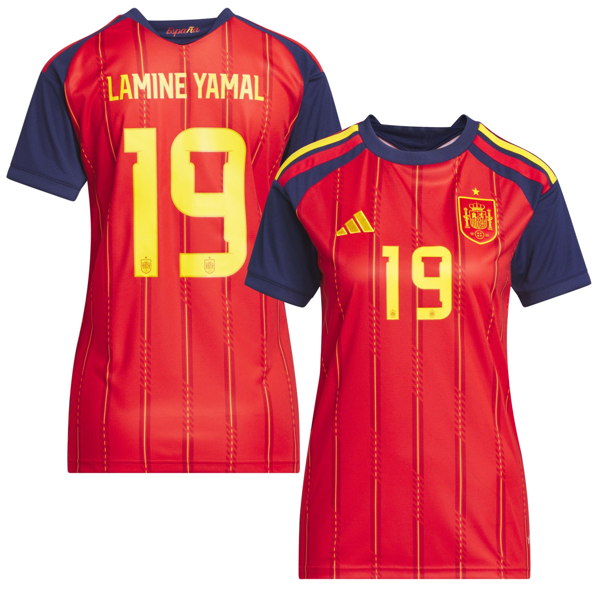 adidas Women's Lamine Yamal #19 Spain 2026 Red Home Replica Jersey