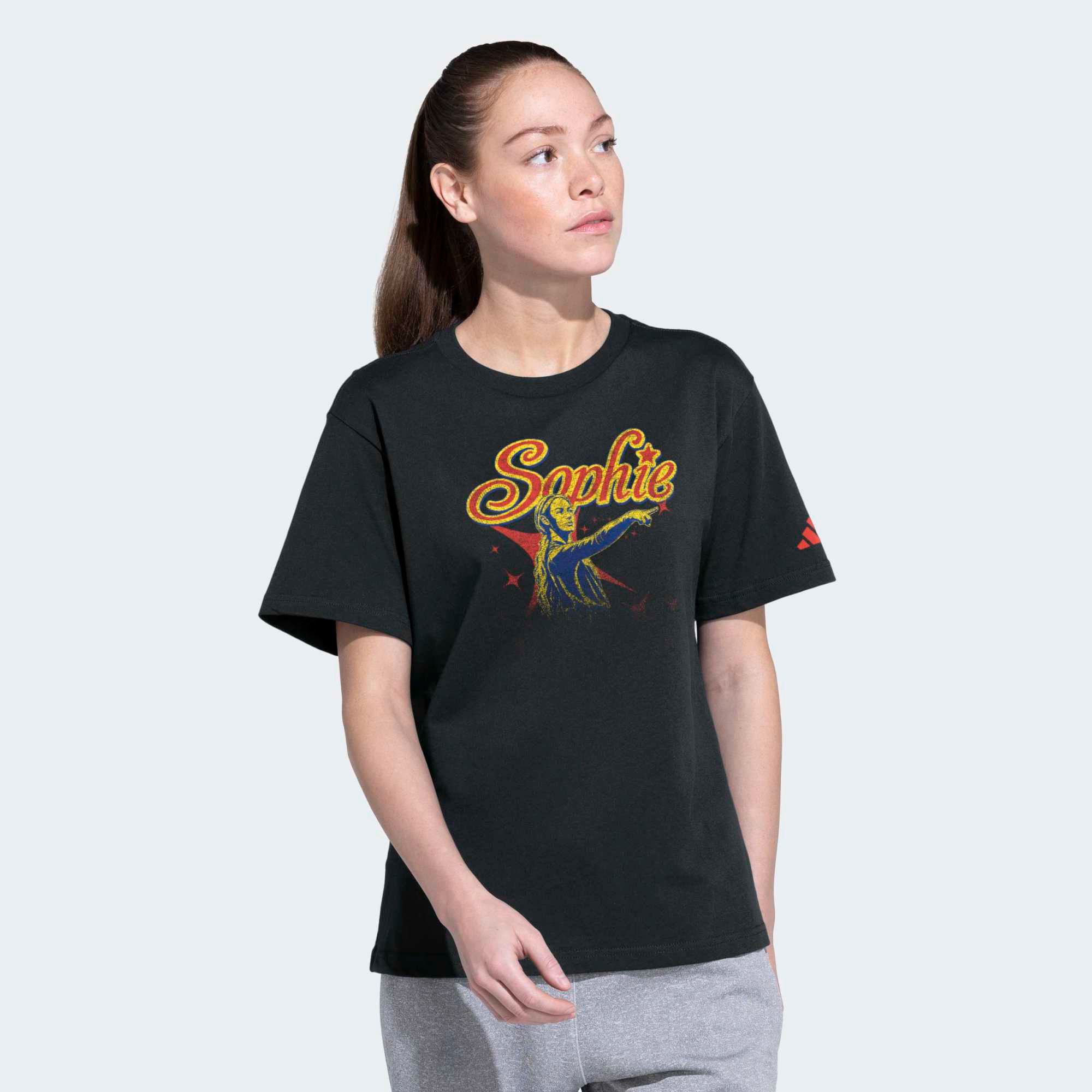 adidas Women's Fever Indiana Sophie Cunningham Graphic Black T