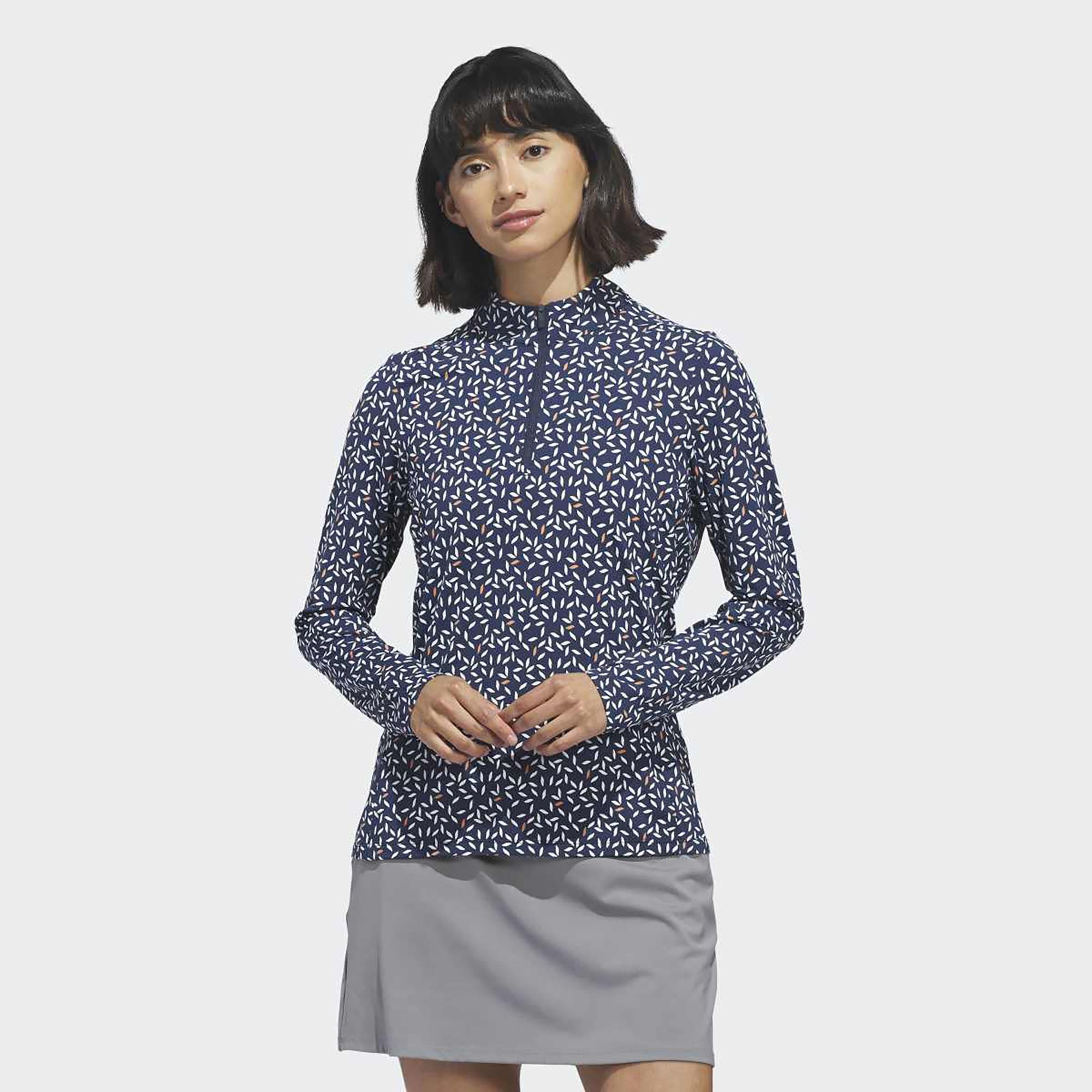 adidas Women's Ultimate365 Printed Mock Neck Golf 1/4 Zip | Dick's