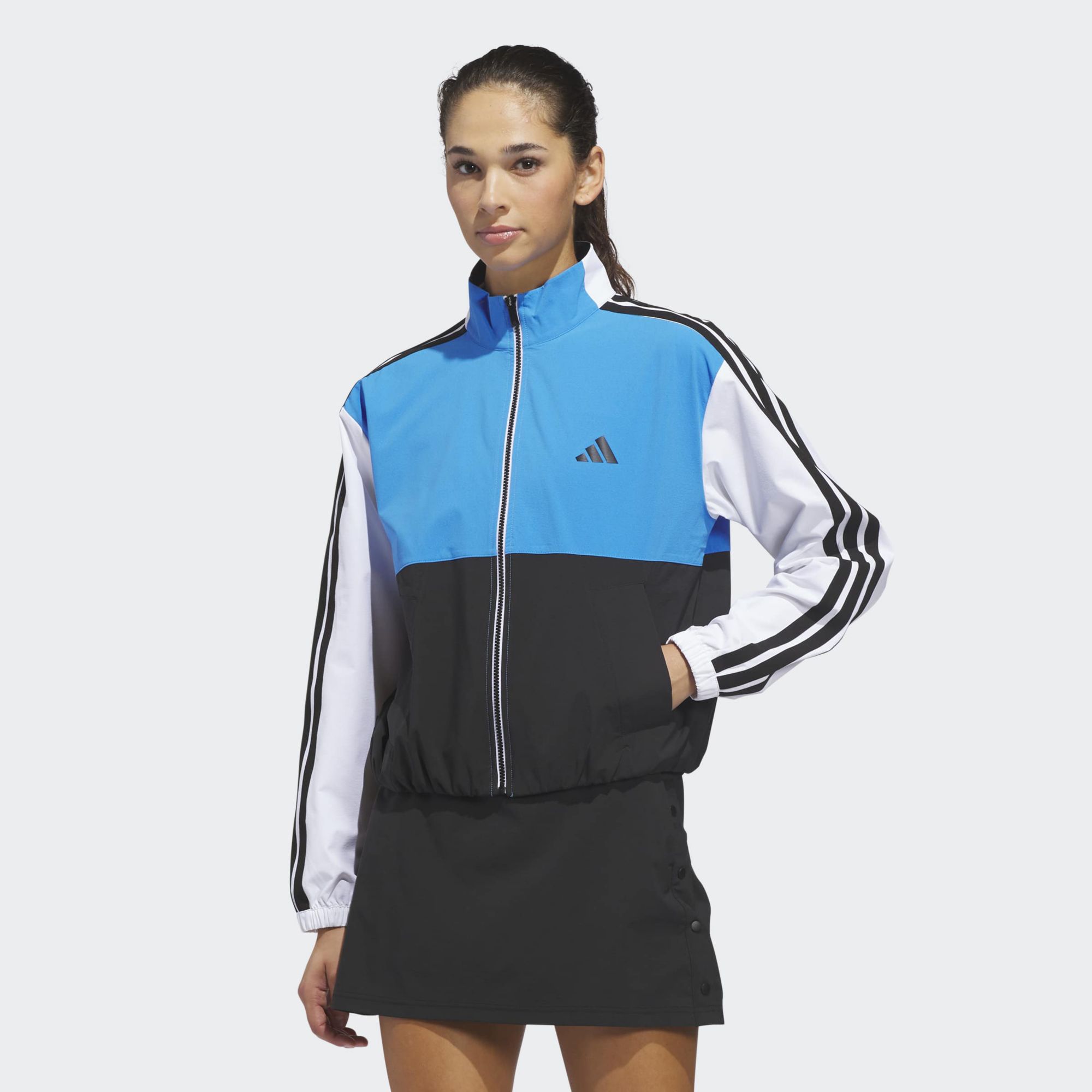 adidas Women's Beyond Color Block Twistweave Full-Zip Golf Jacket