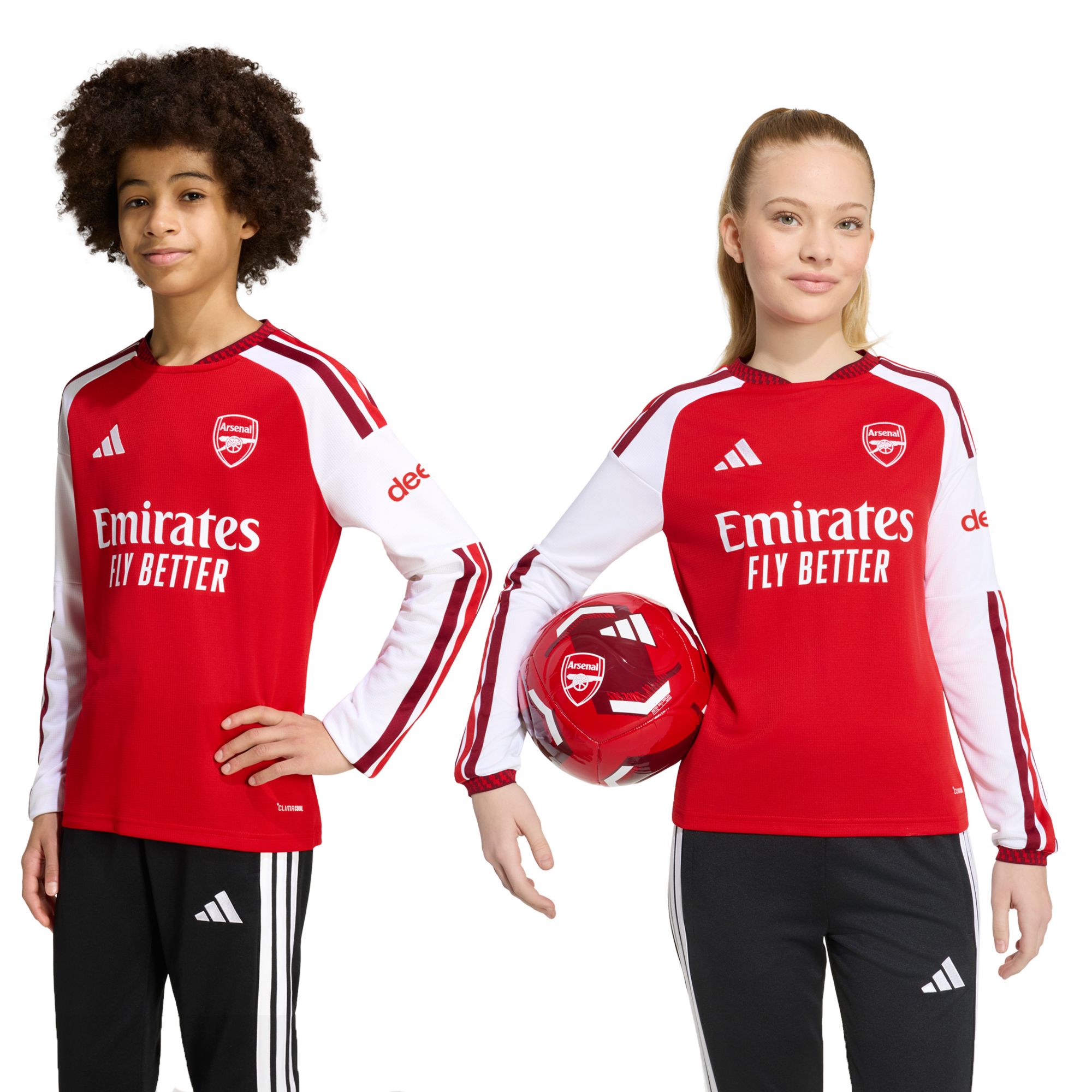 adidas Youth Arsenal 2026 Red Home Replica Long Sleeve Jersey