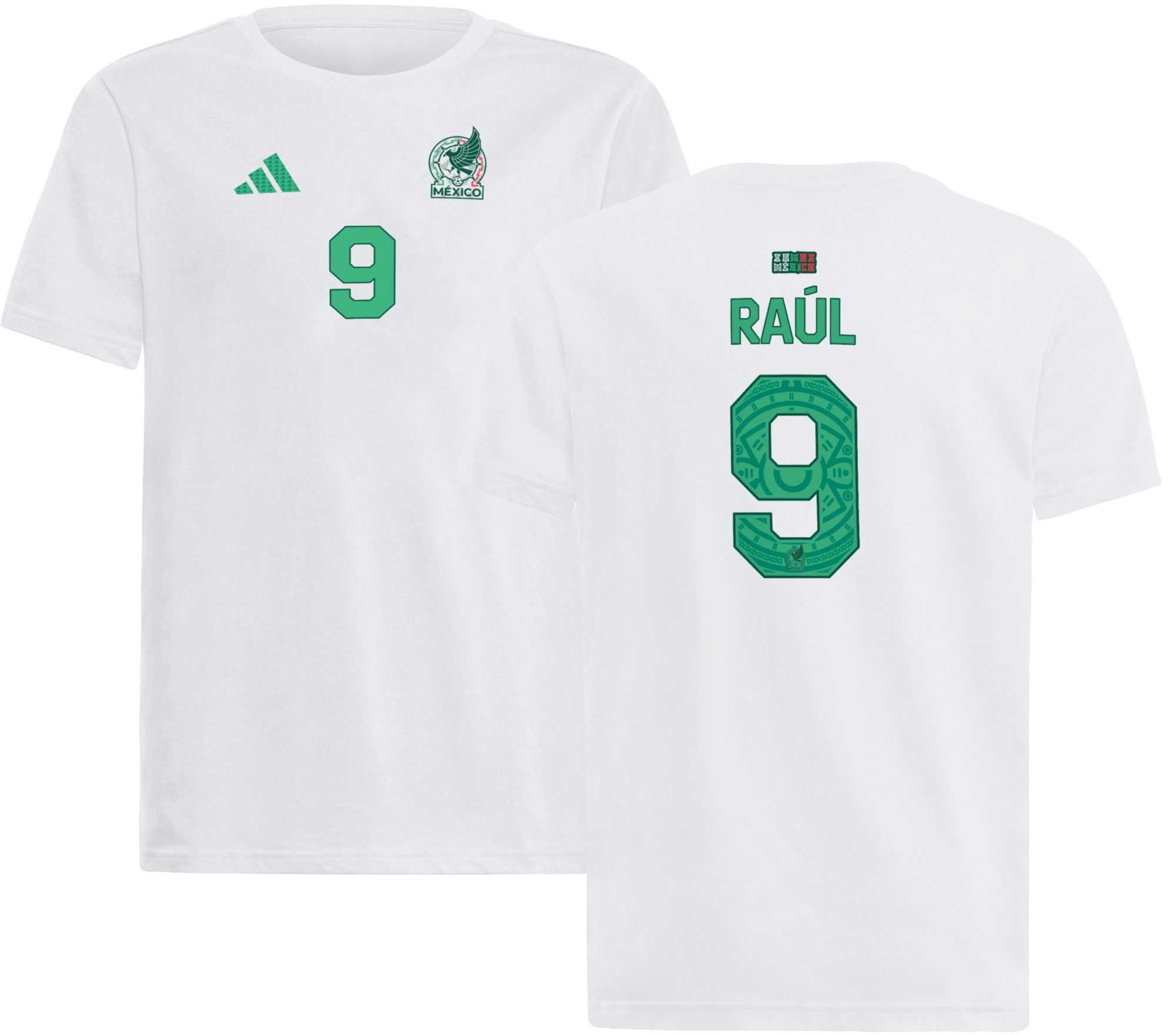 adidas Youth Mexico 2026 Raul Jimenez #9 White T-Shirt | Dick's