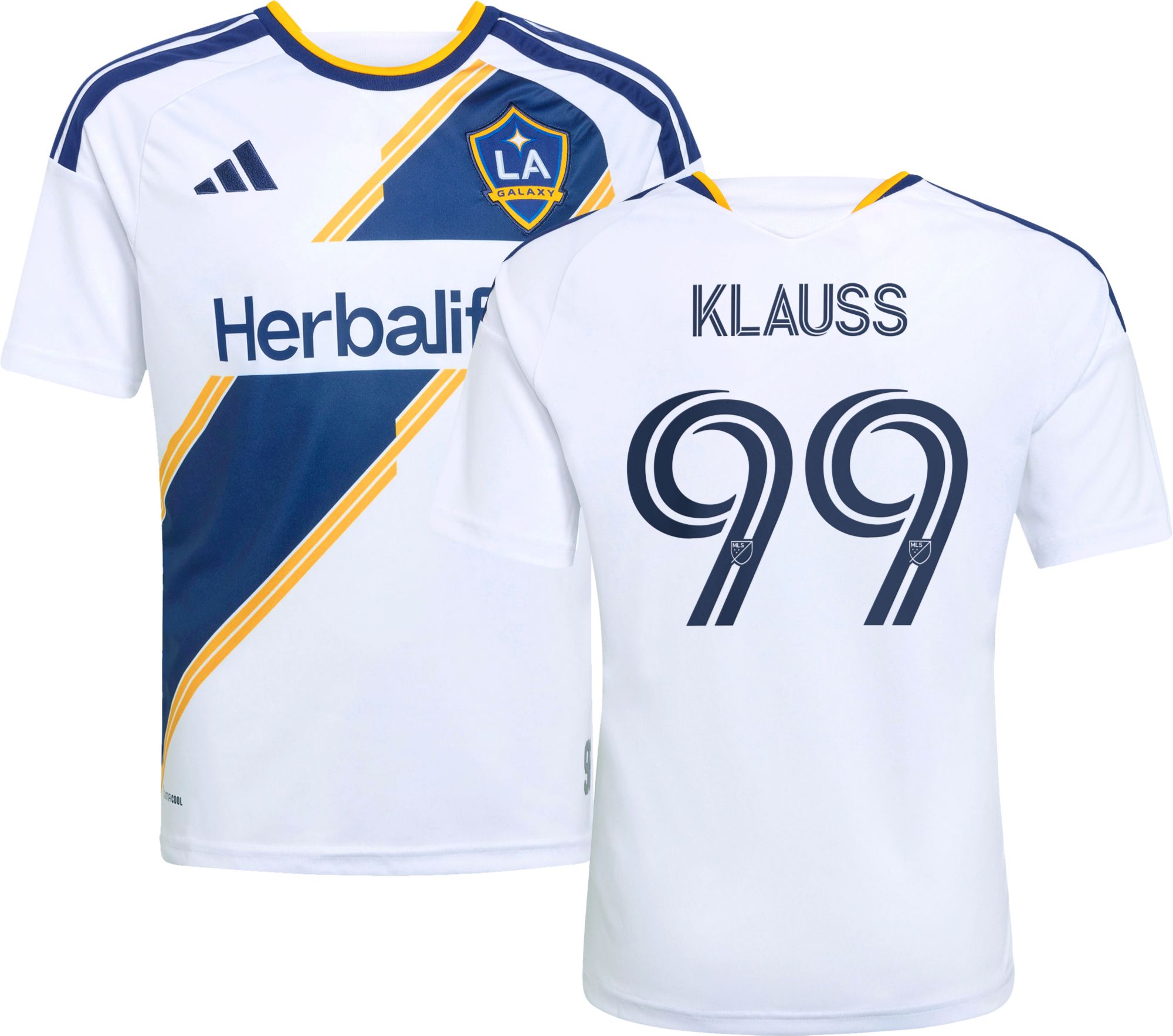 adidas Youth LA Galaxy Joao Klauss 2026 Primary Replica Jersey