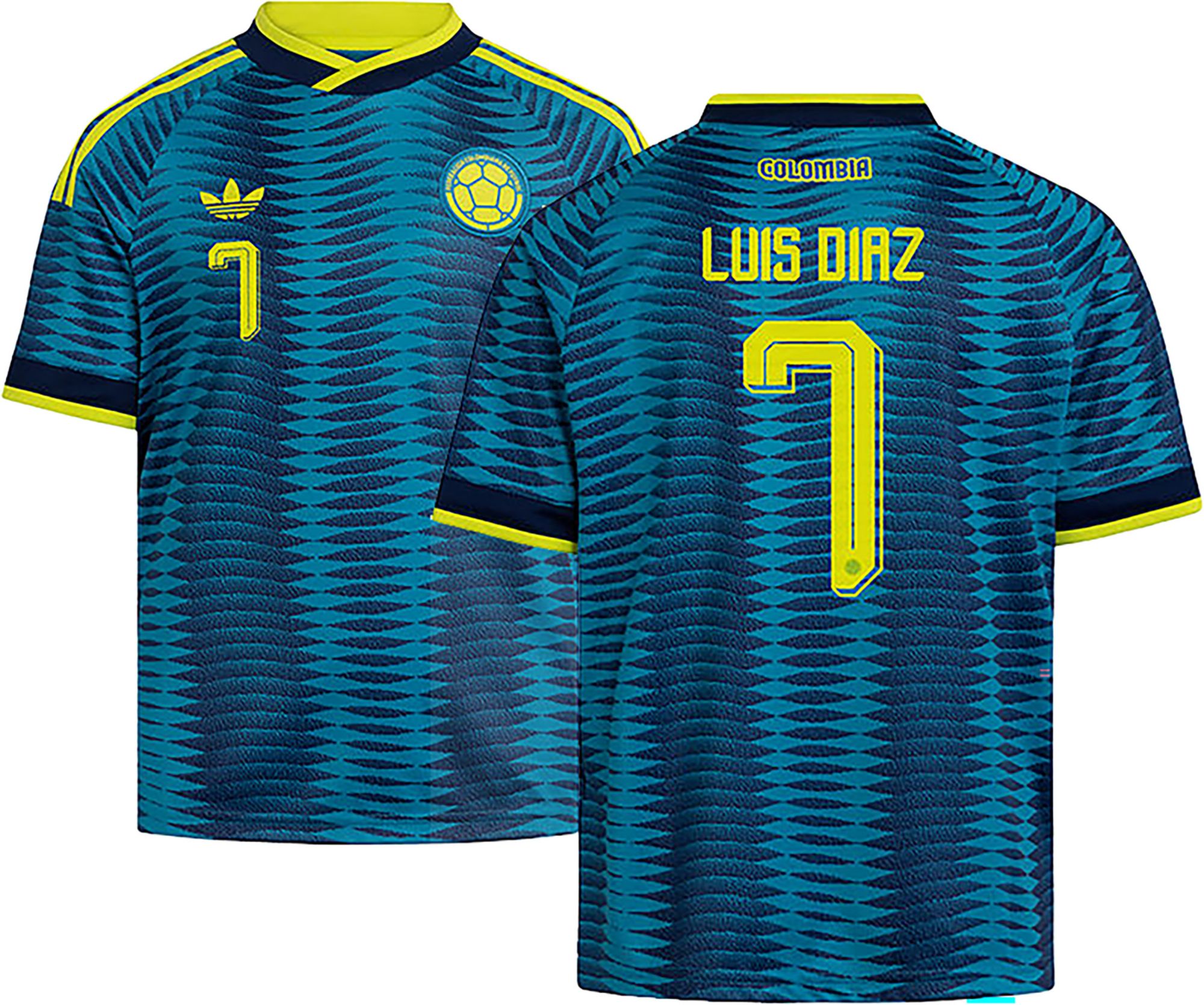 adidas Youth Colombia Luis Díaz #7 Navy 2026 Away Replica Jersey