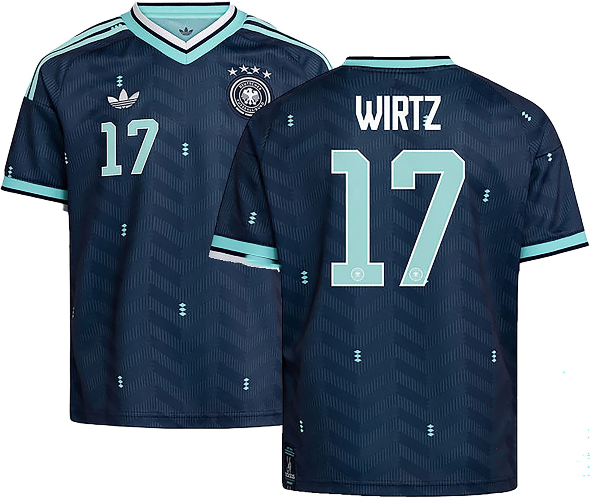 adidas Youth Florian Wirtz #17 Germany 2026 Navy Away Replica