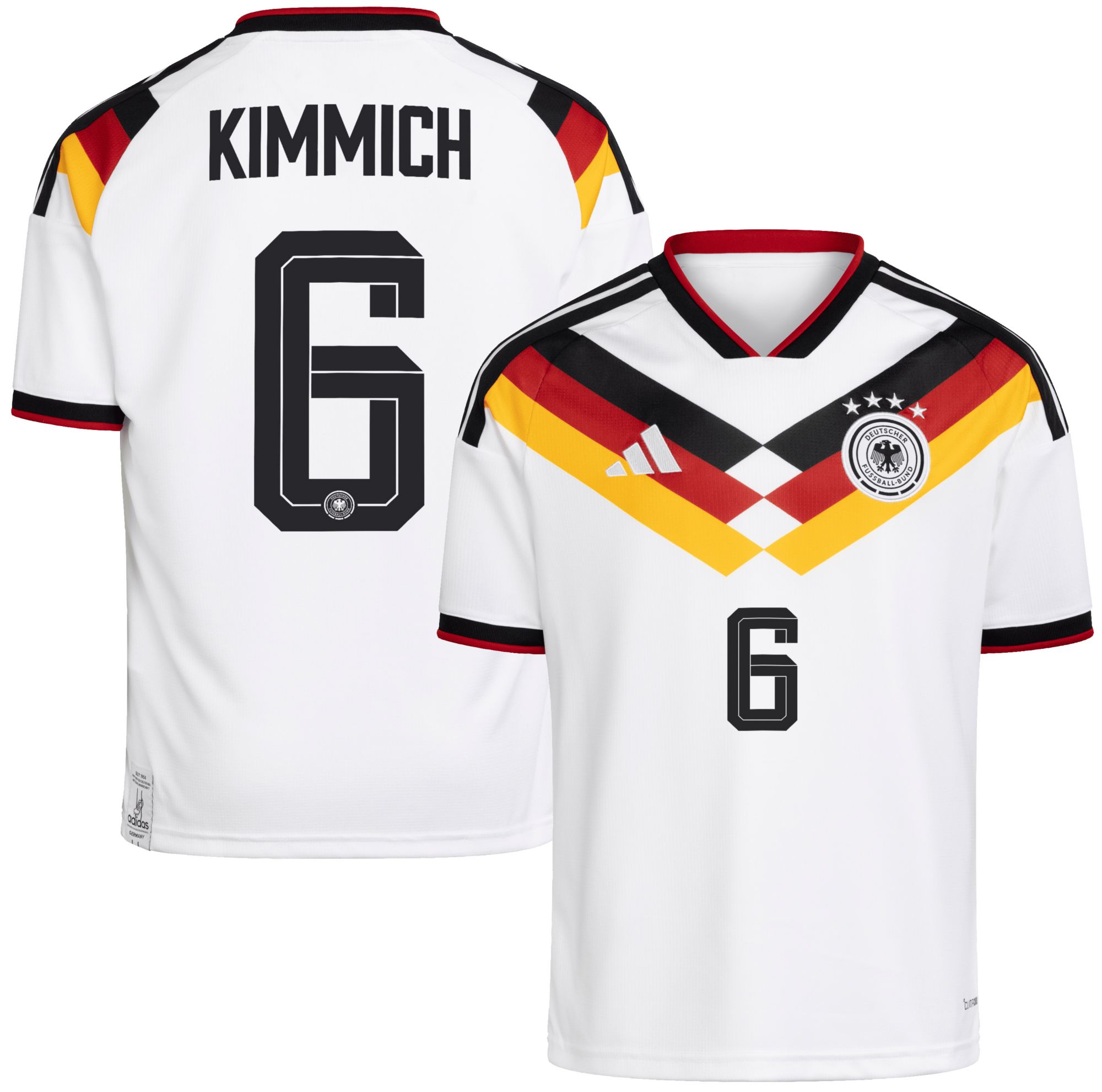 adidas Youth Joshua Kimmich #6 Germany 2026 White Home Replica