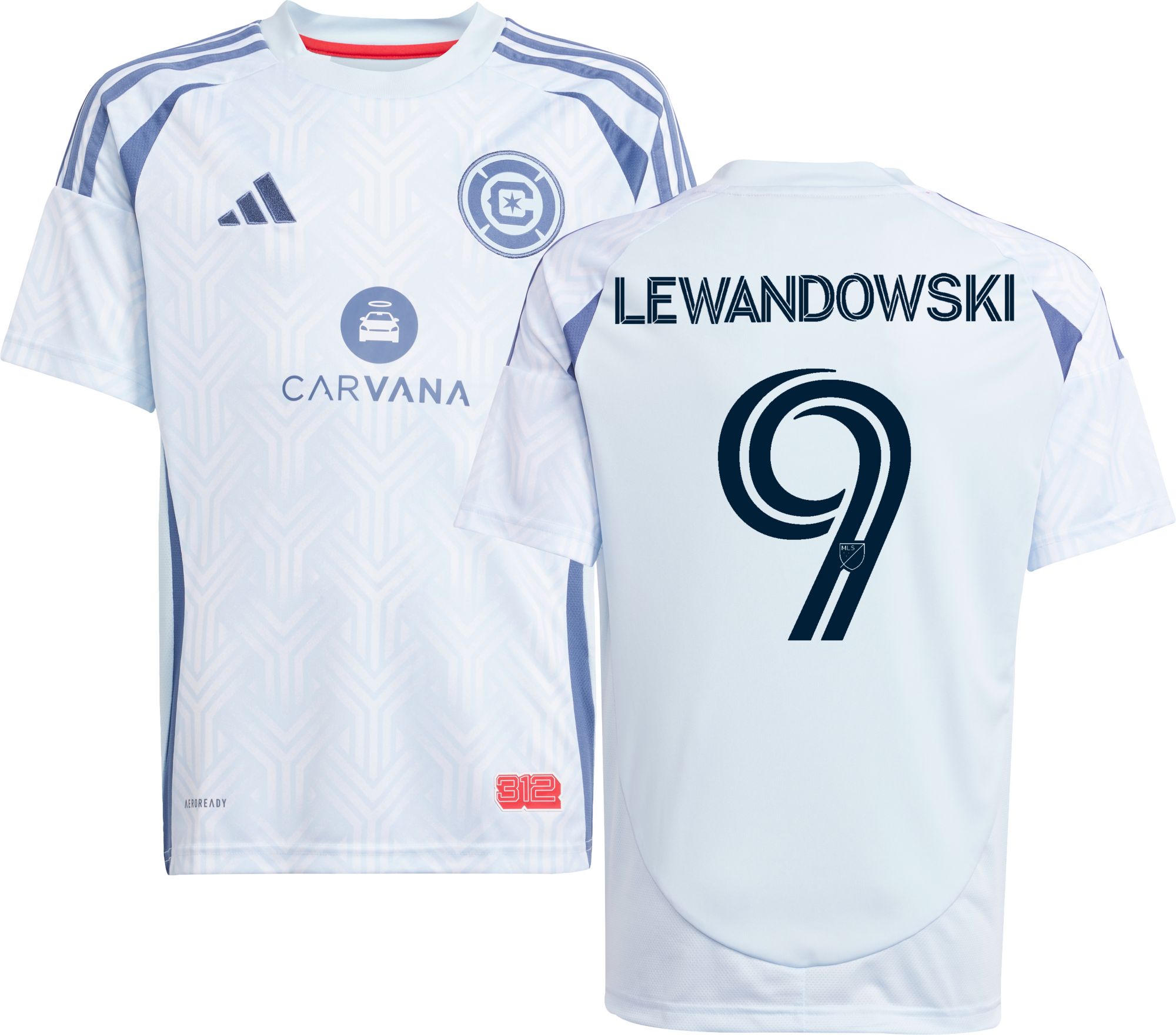 adidas Youth Chicago Fire Robert Lewandowski #9 2026 Secondary