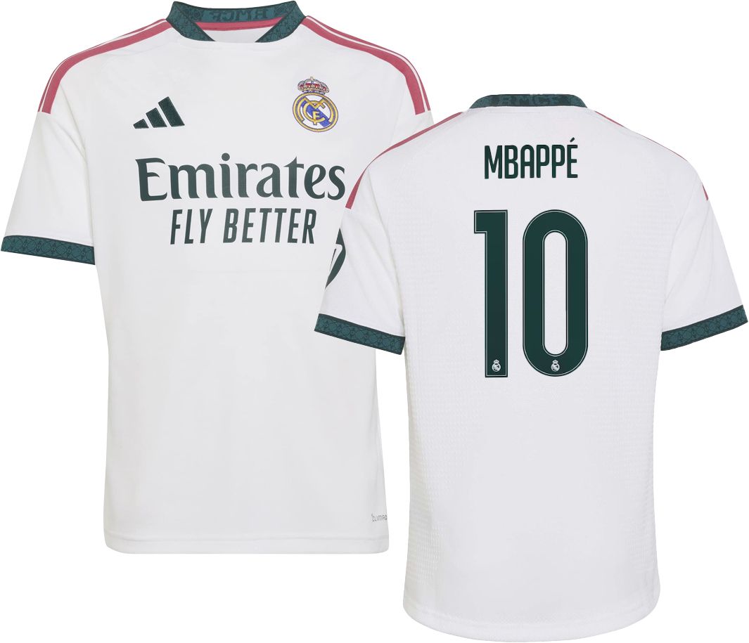 adidas Youth Real Madrid Kylian Mbappe #10 2026 Home Replica