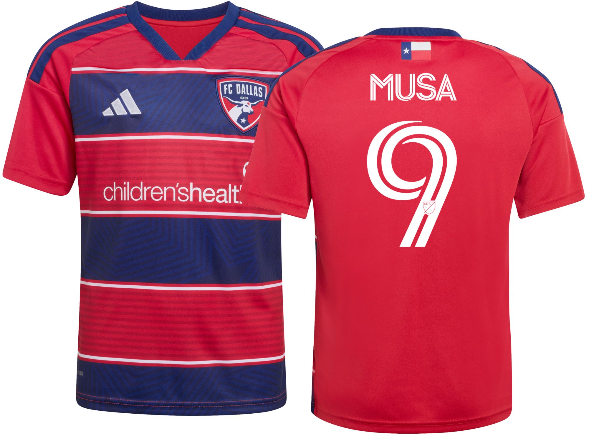 adidas Youth FC Dallas Petar Musa #9 2026 Primary Replica 'DNA Kit