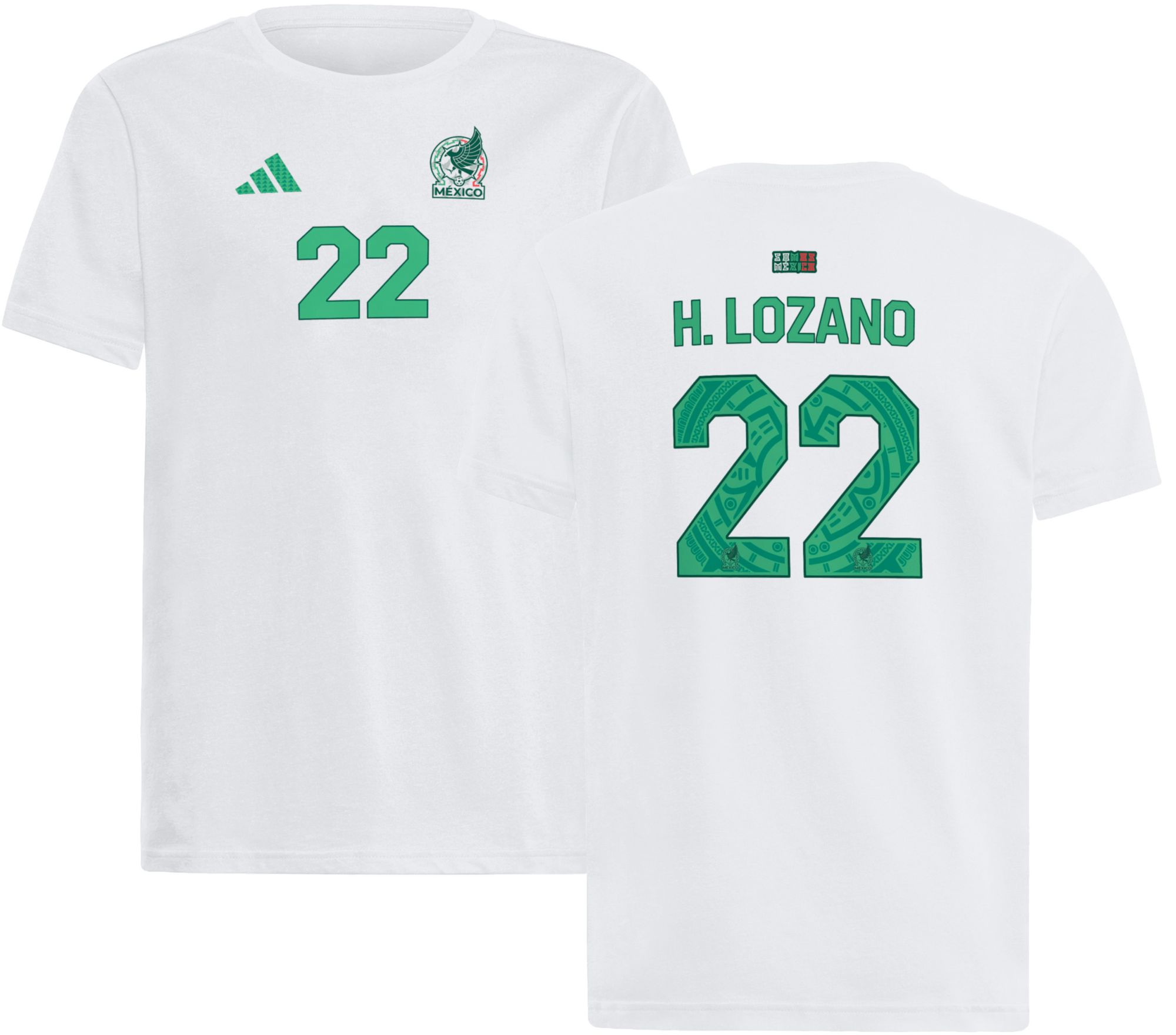 adidas Youth Hirving Lozano #22 Mexico White Away T-Shirt | Dick's