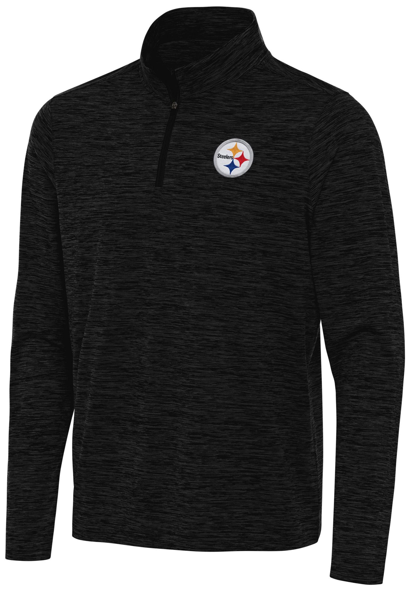 Antigua Men's Pittsburgh Steelers Black Heather Eternal Quarter