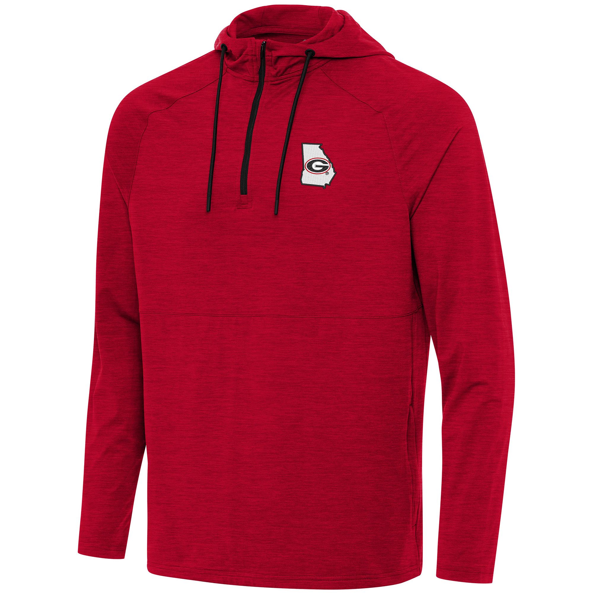 Antigua Men's Georgia State Logo Spikes 1/4 Zip Pullover Hoodie