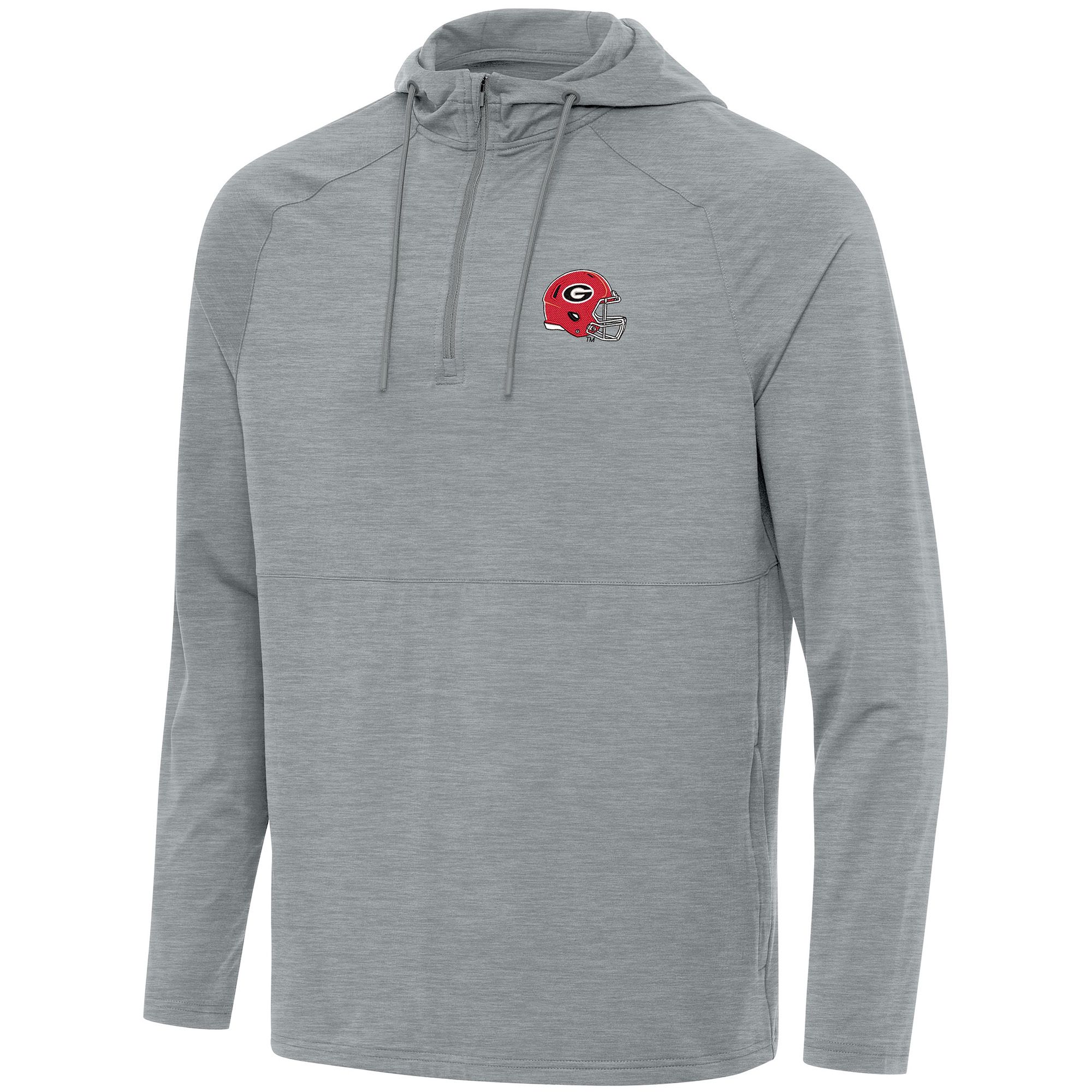 Antigua Men's Georgia Helmet Spikes Skyscraper Heather 1/4 Zip