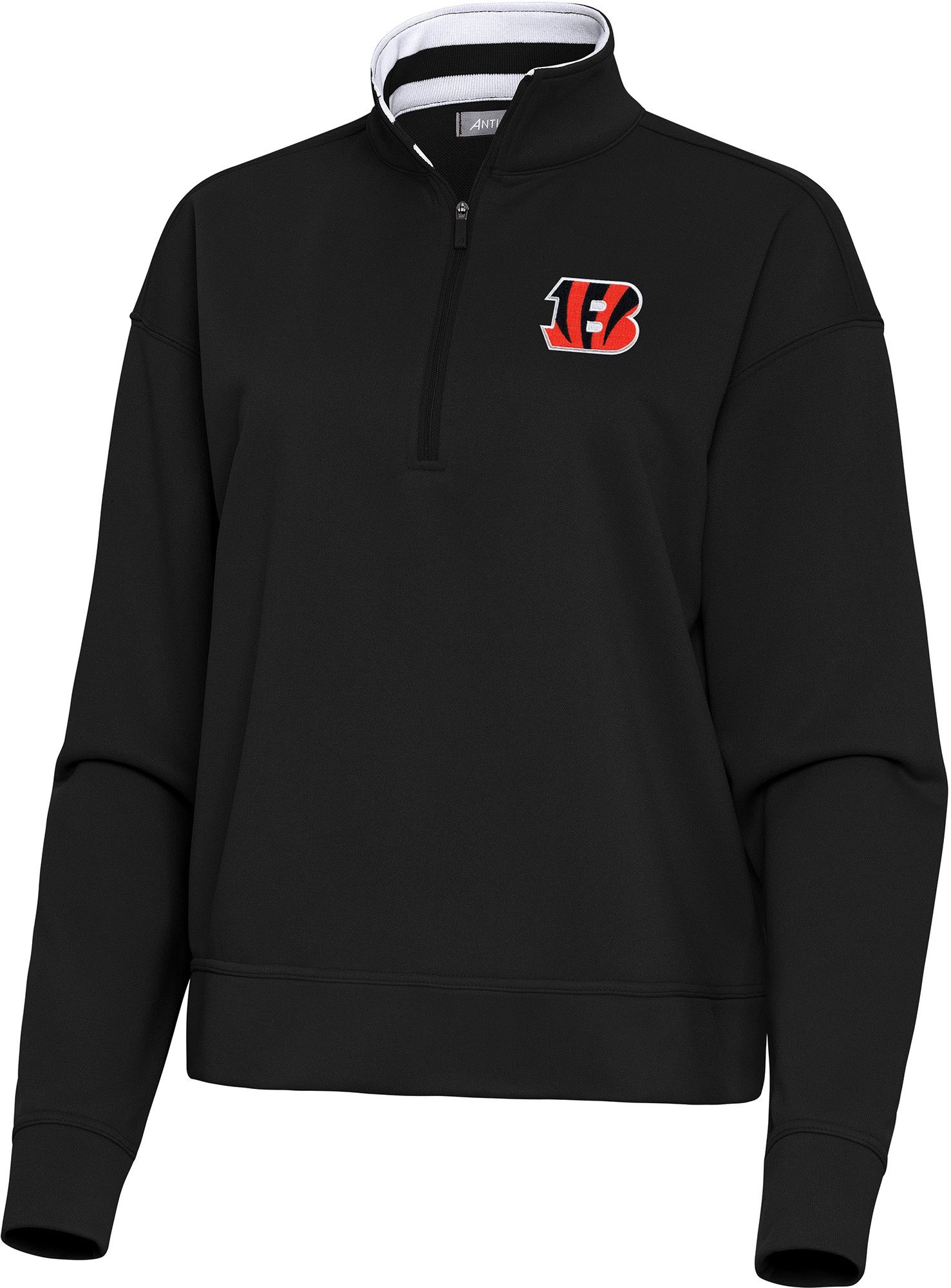 Antigua Women's Cincinnati Bengals Goddess 1/2 Zip Pullover