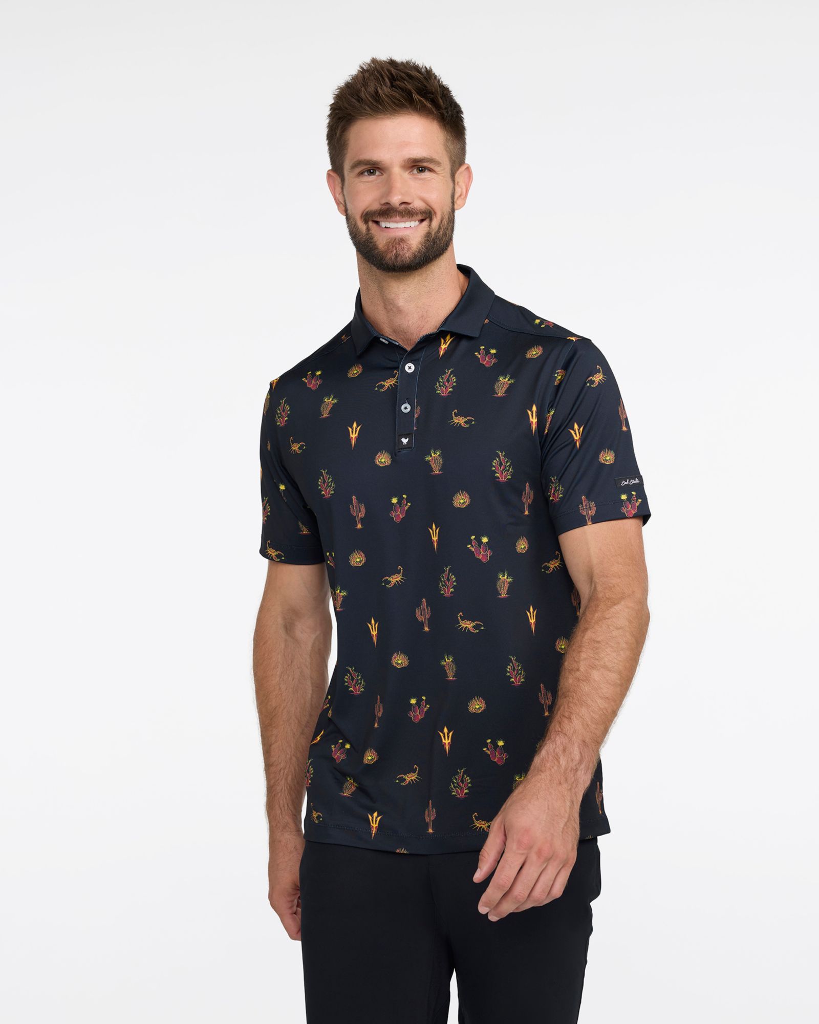 Bad Birdie Men's Arizona State Sun Devils Black Deserted Polo