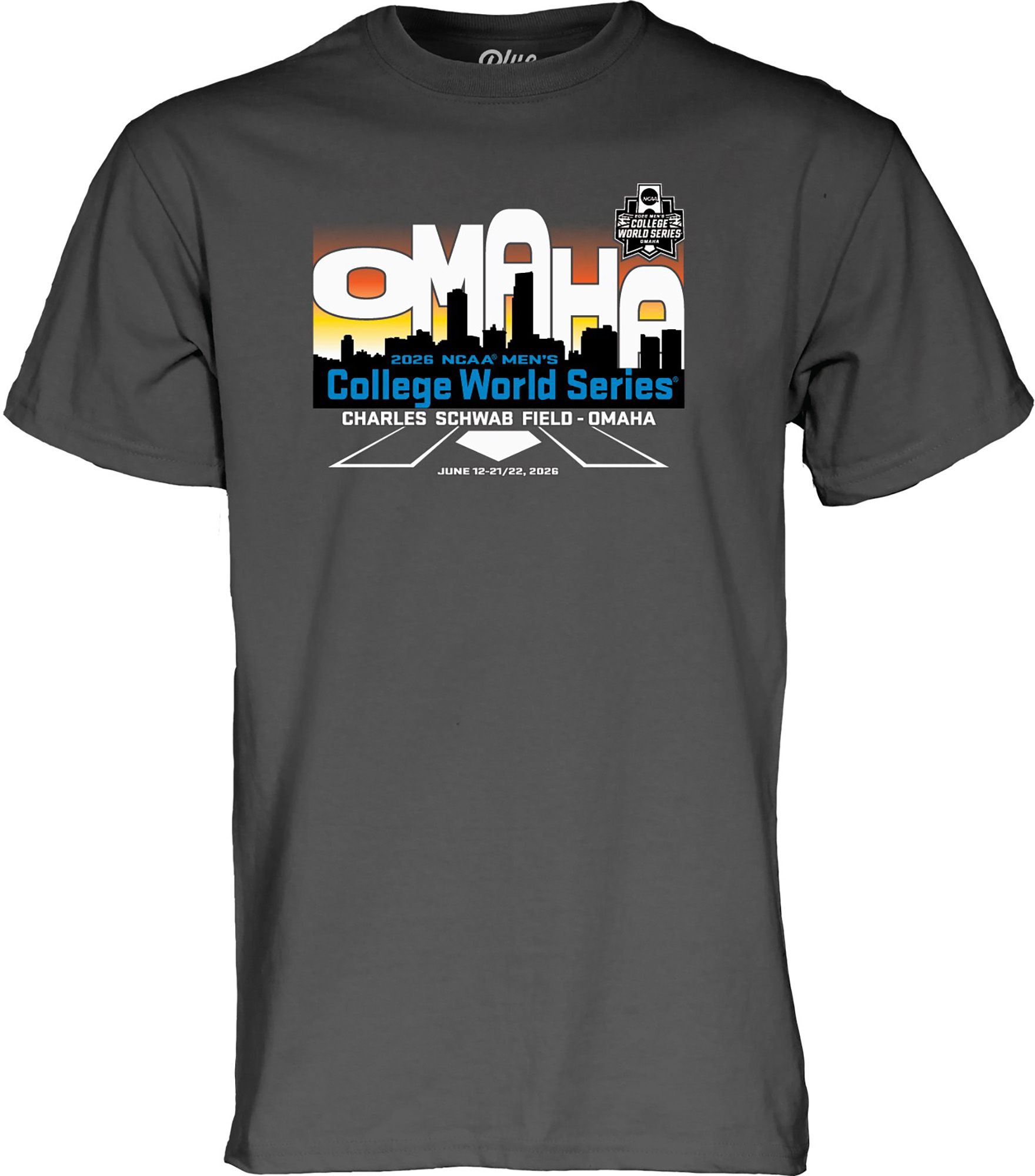 Blue 84 Adult 2026 Men's College World Series Grey T-Shirt