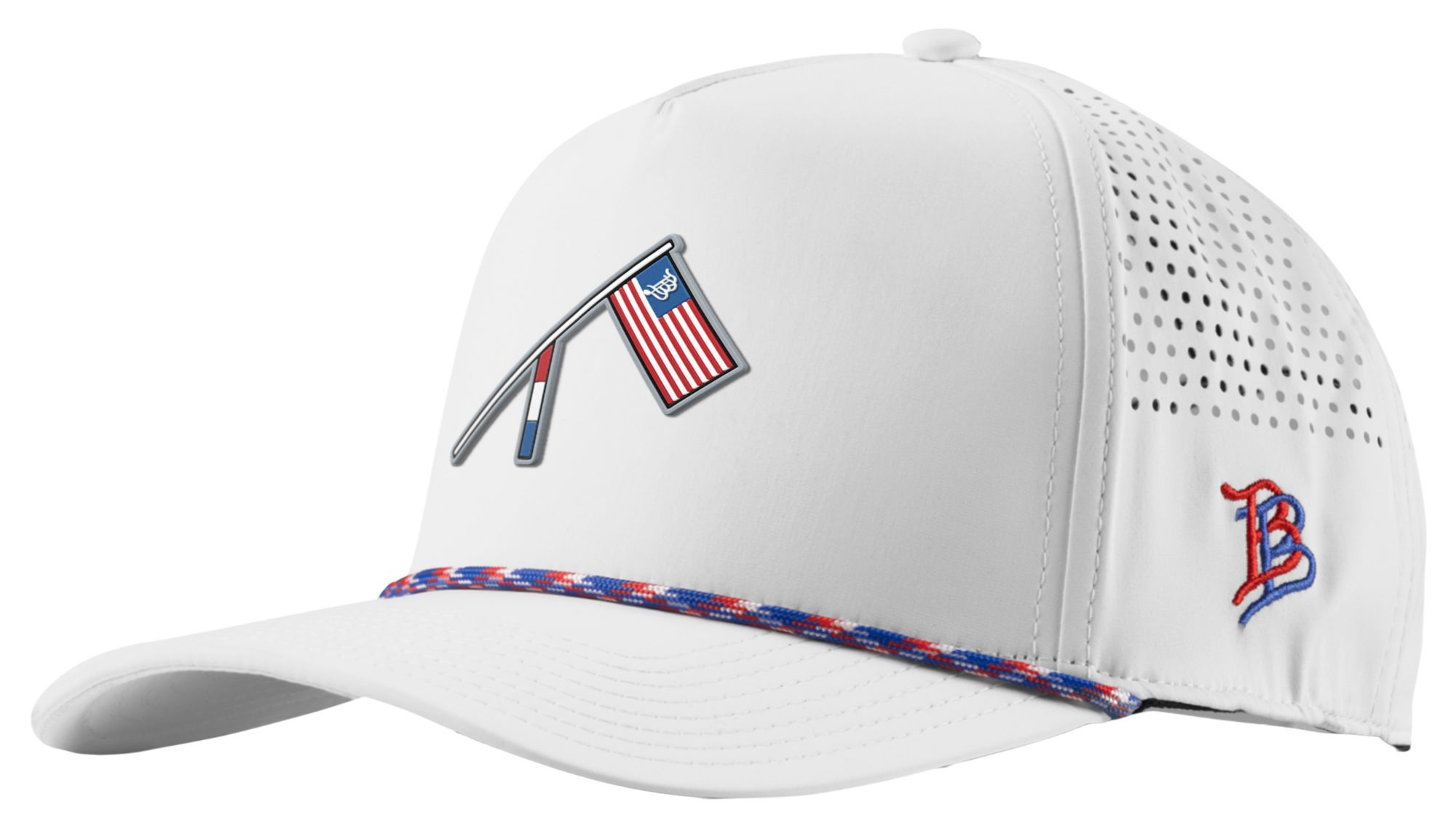 Branded Bills Men's USA Flag Curved 5-Panel Rope Golf Hat | Golf