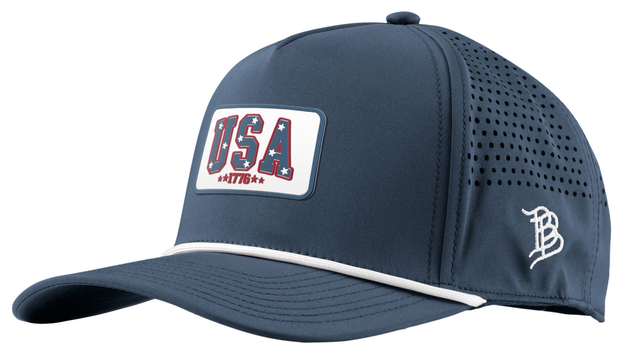 Branded Bills Men's USA 1776 Patch Curved 5-Panel Rope Golf Hat