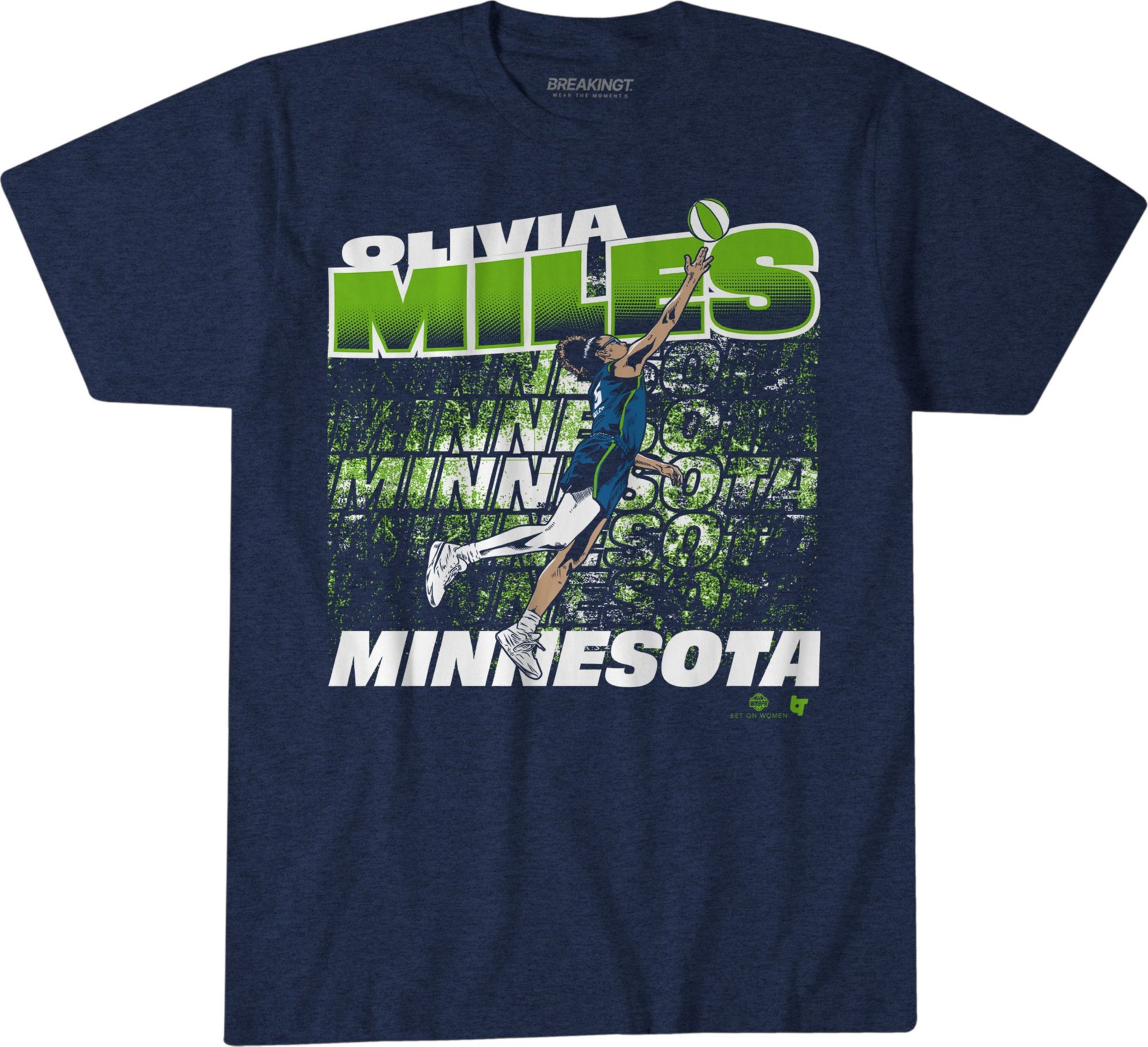 BreakingT Adult Minnesota Olivia Miles Navy 'Miles' T-Shirt