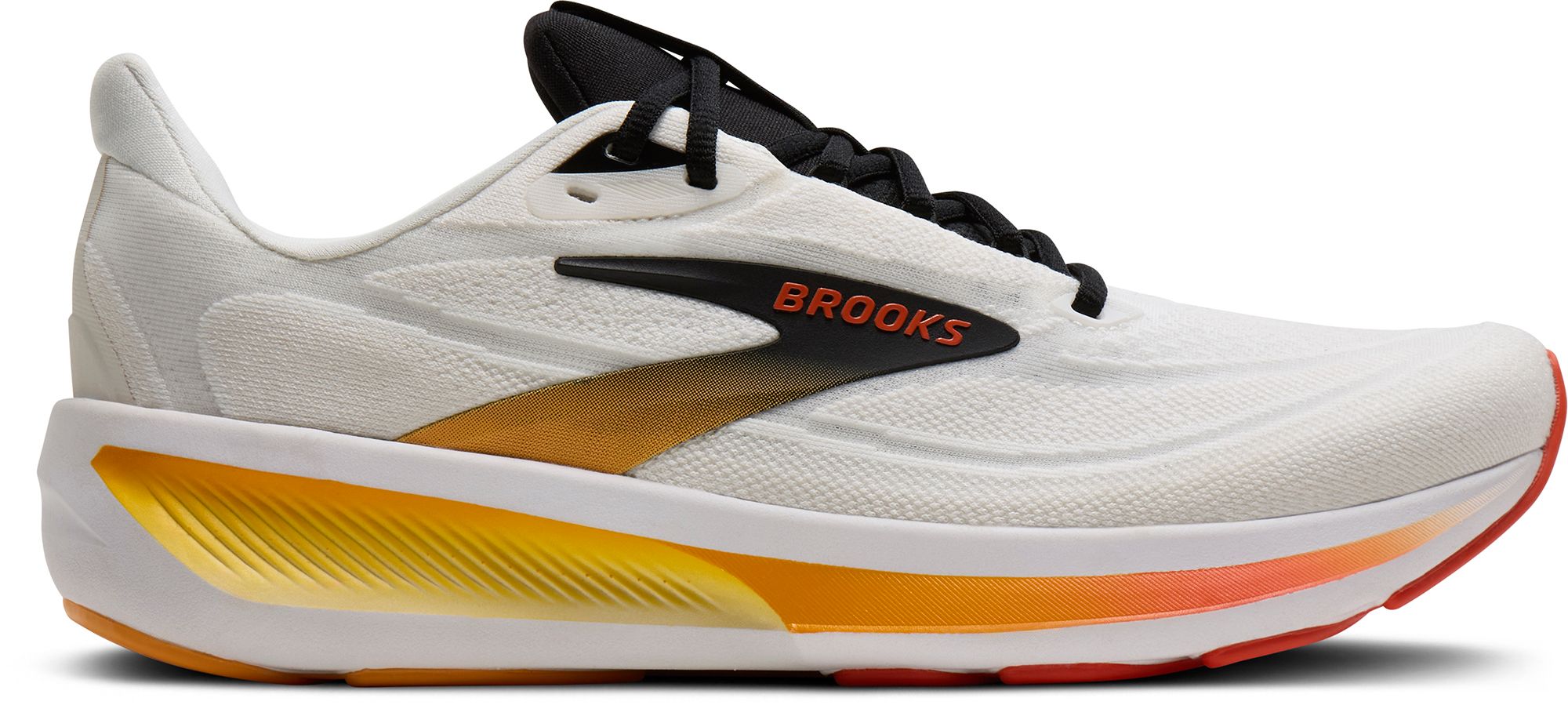 New Brooks Men\'s Revel 9 White Running Shoes with Yellow and Orange Accents Brooks Revel 9 Men main image 2