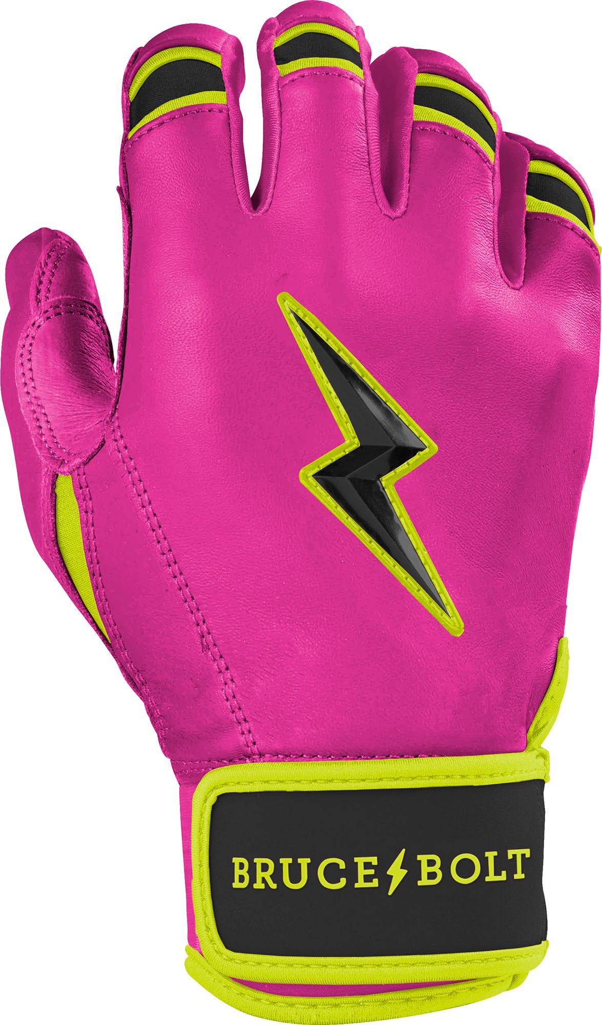 Bruce Bolt Men's Pink Lightning Short Cuff Batting Gloves | Dick's