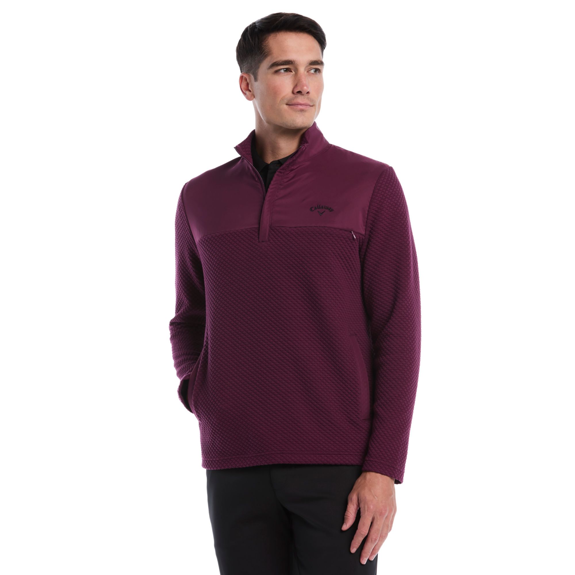 Callaway Men's Textured Long Sleeve Stretch Golf ¼ Zip | Golf Galaxy