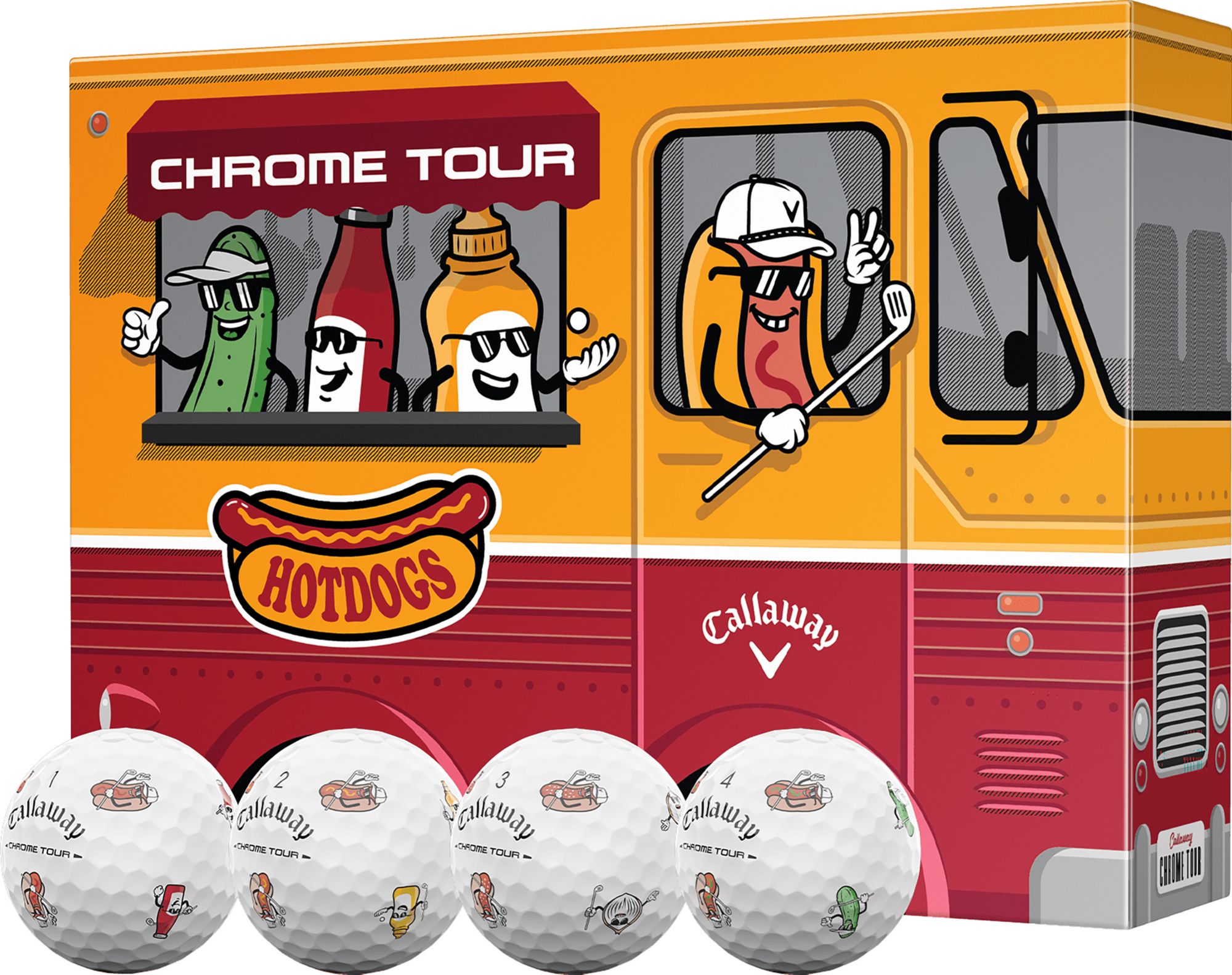 Callaway 2026 Chrome Tour Hot Dog Golf Balls | Dick's Sporting Goods