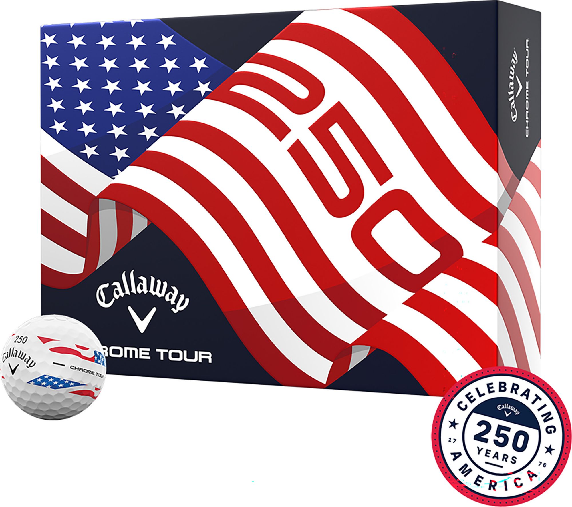 Callaway USA 250 Chrome Tour 360 Stripe Golf Balls | Dick's