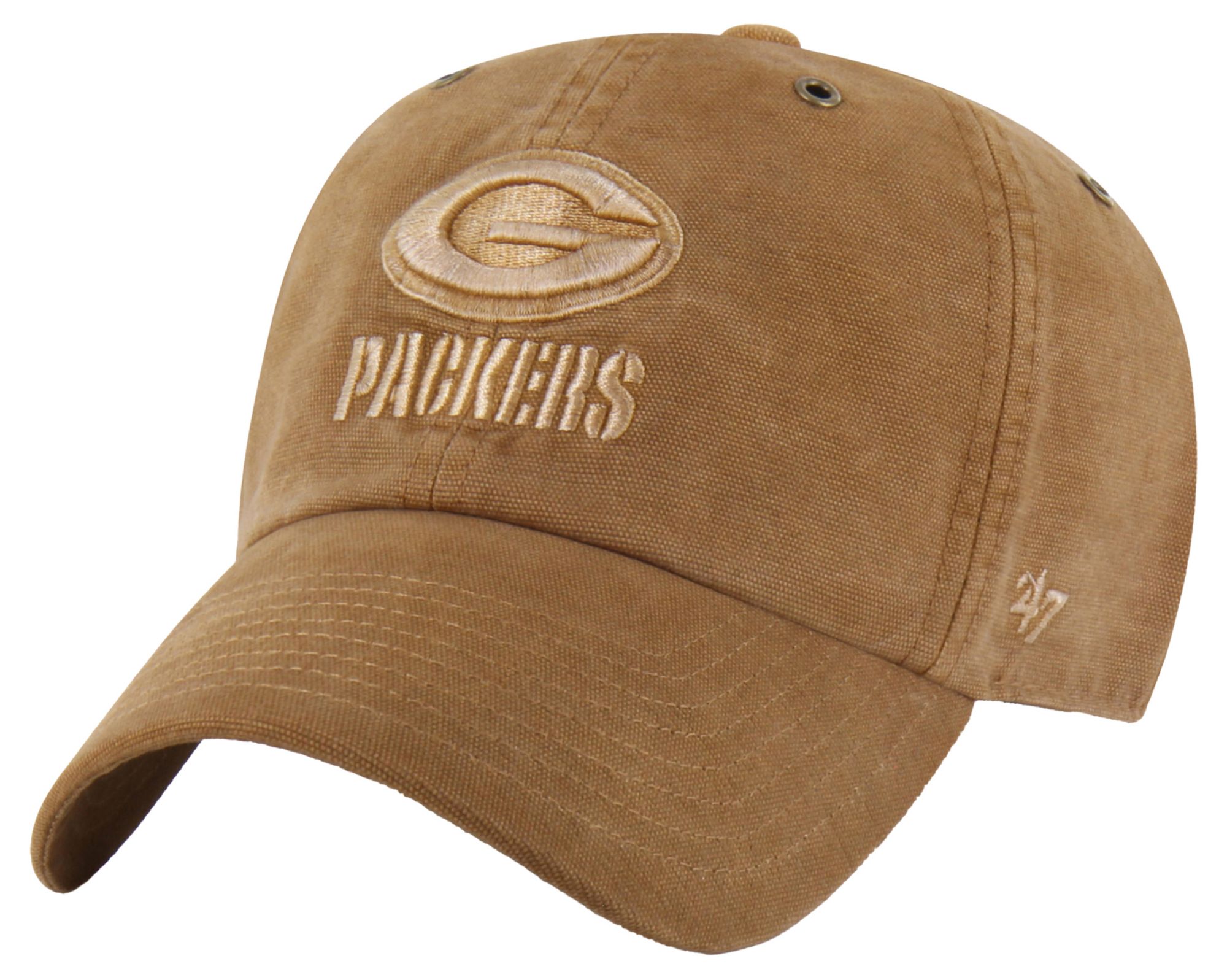 Carhartt x 47 Adult Green Bay Packers Brown Dyed Clean Up Hat
