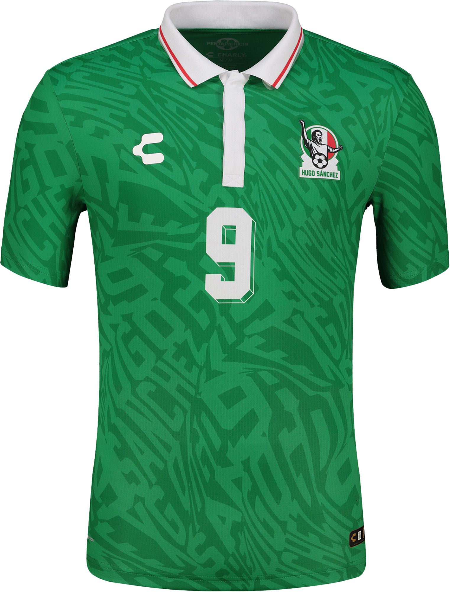 Charly Adult Mexico Hugo Sánchez #9 Green Vintage Replica Jersey