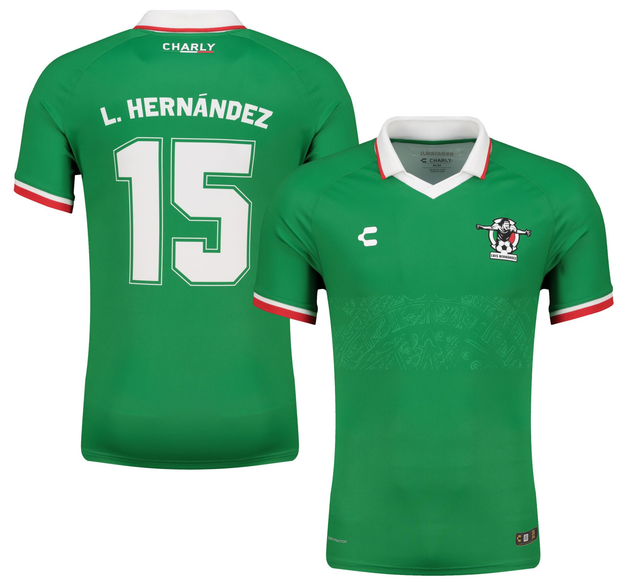 Charly Adult Mexico 2026 Luis Hernandez #15 Green Vintage Replica