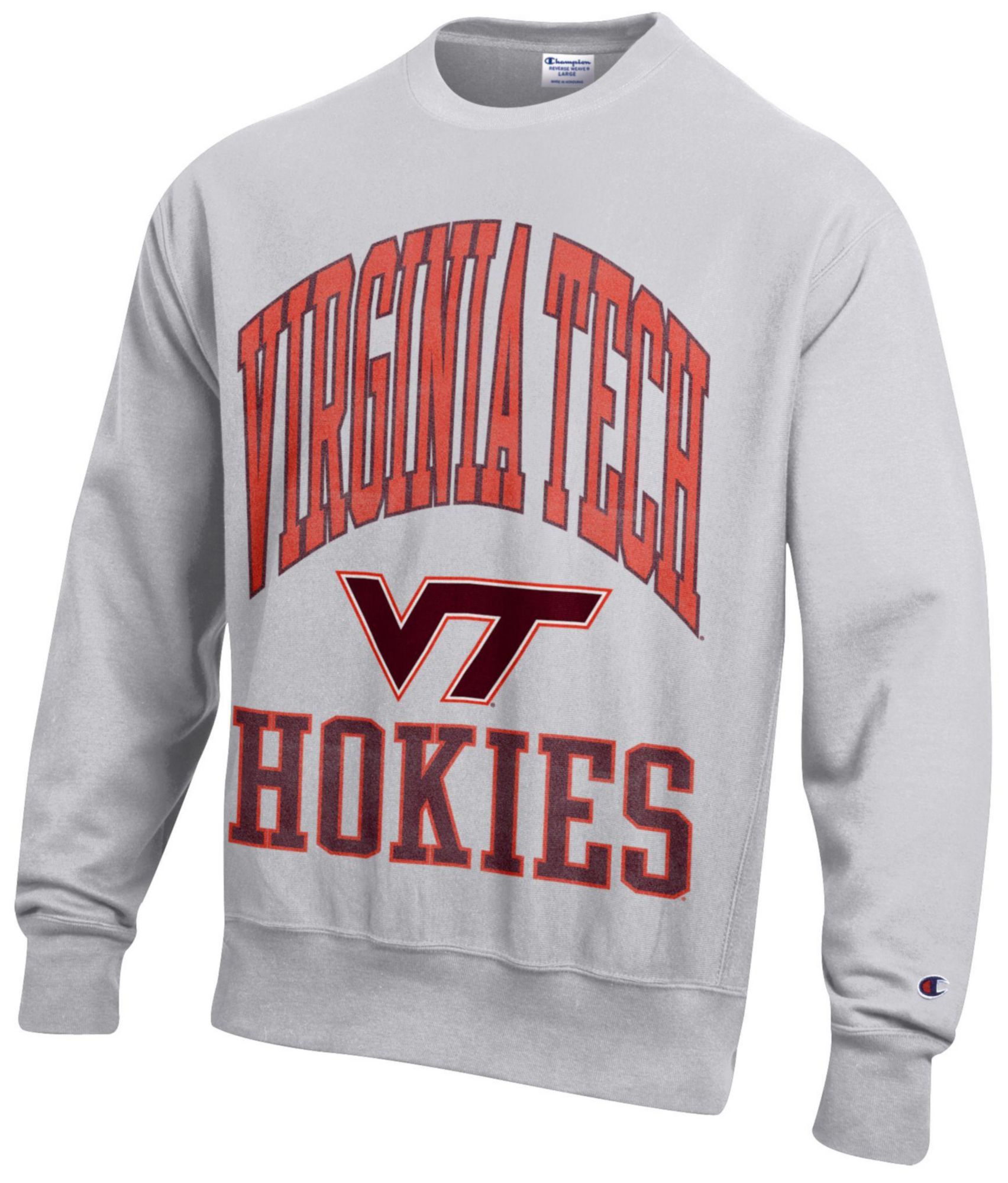 Champion Men's Virginia Tech Hokies Silver Gray Reverse Weave