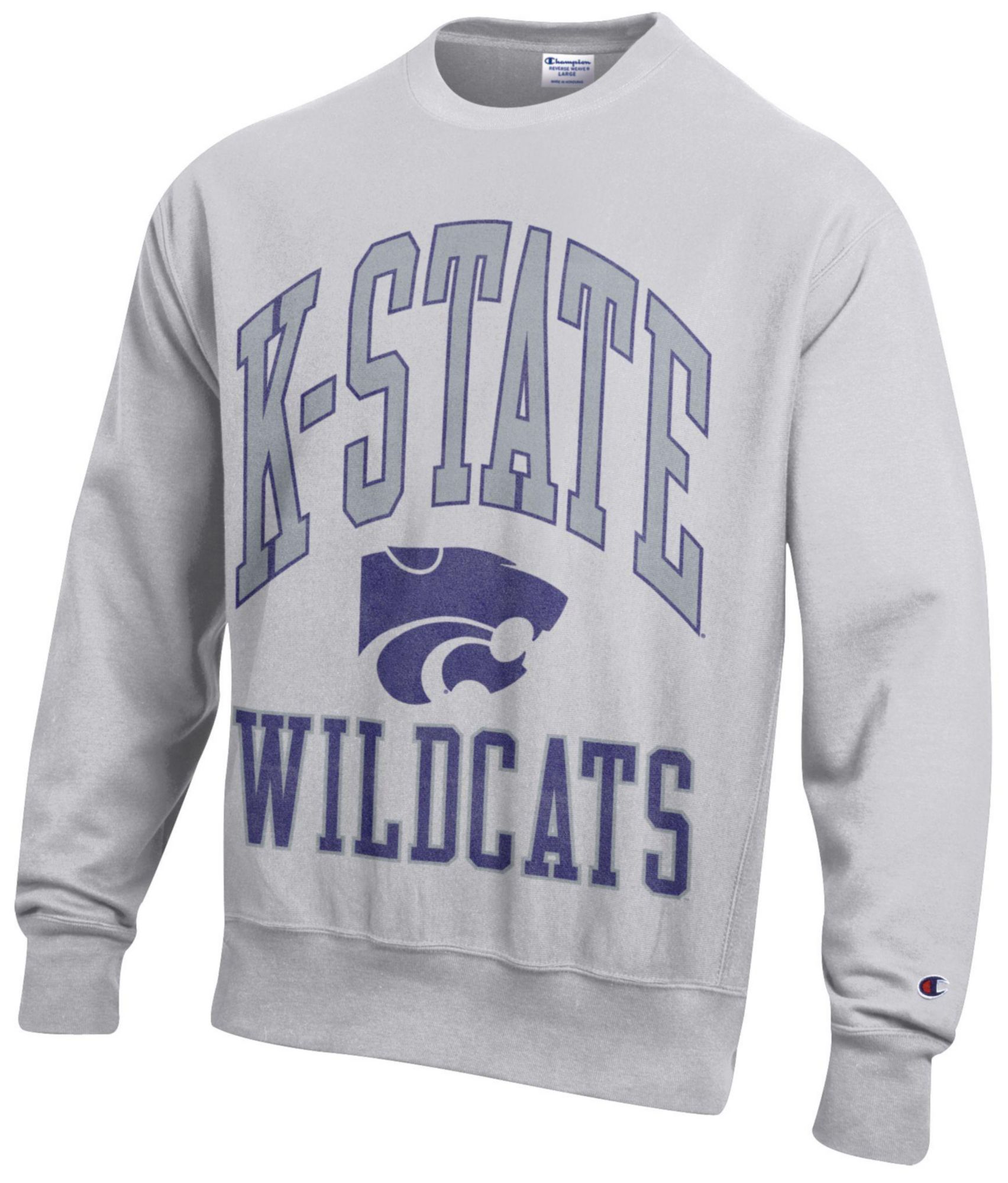 Champion Men's Kansas State Wildcats Silver Gray Reverse Weave