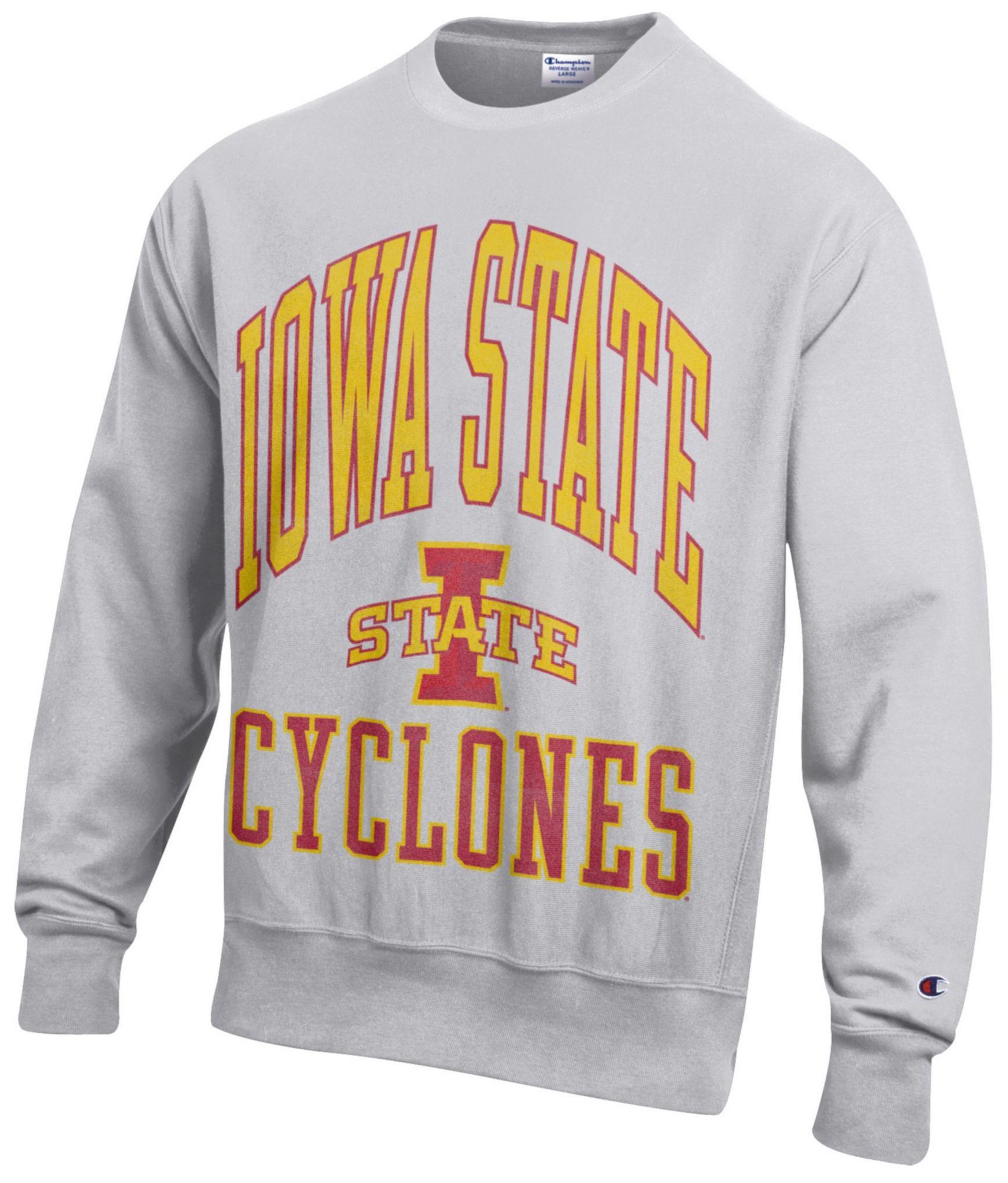 Champion Men's Iowa State Cyclones Silver Gray Reverse Weave