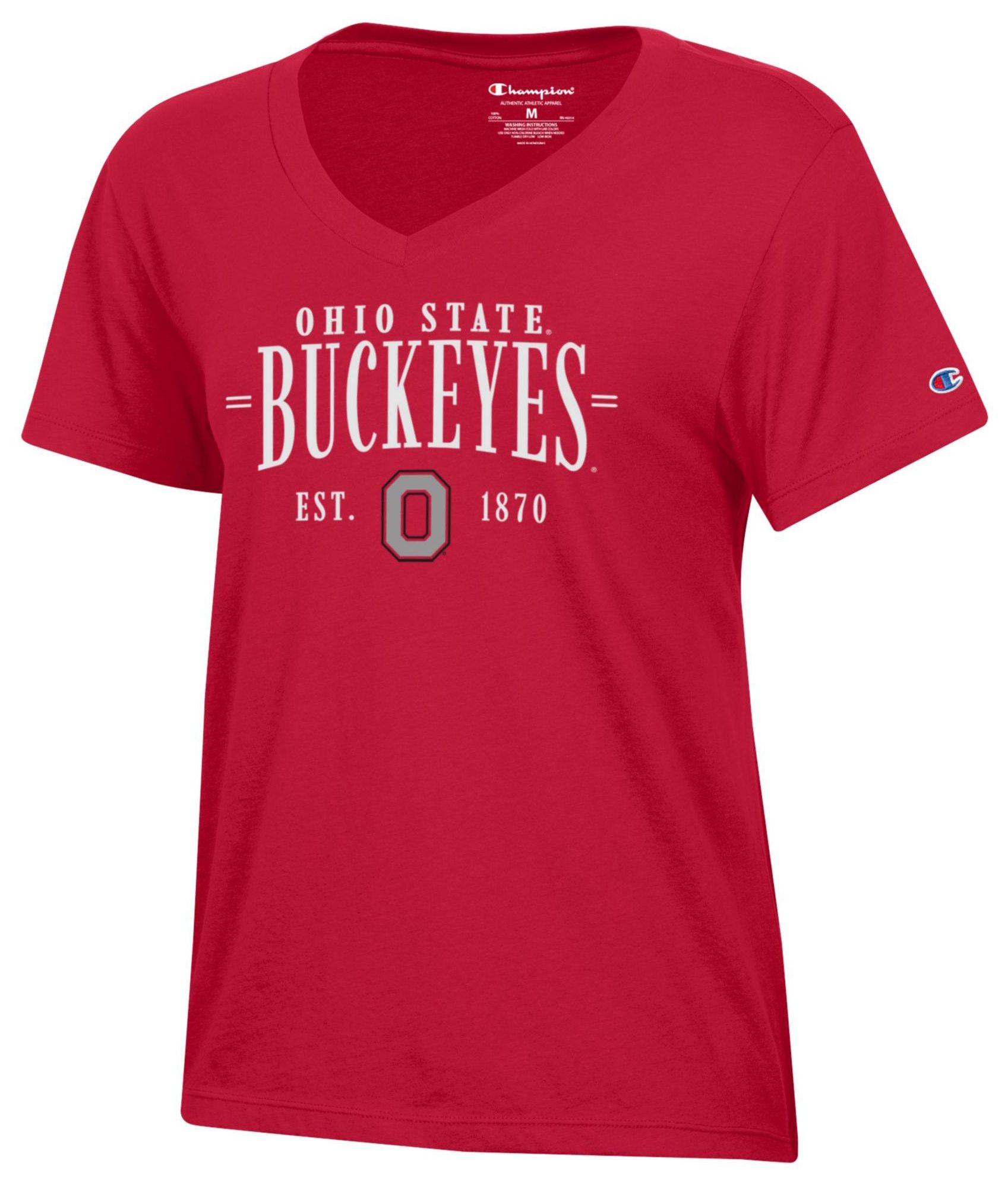 Champion Women's Ohio State Buckeyes Core V-Neck T-Shirt | Dick's