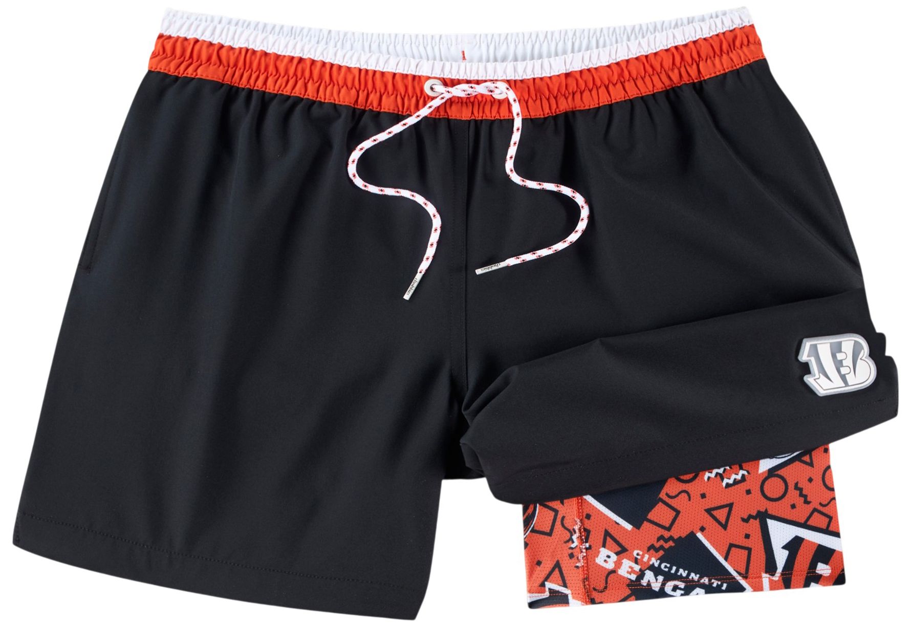chubbies Men's Cincinnati Bengals Black Secret Swim Trunks