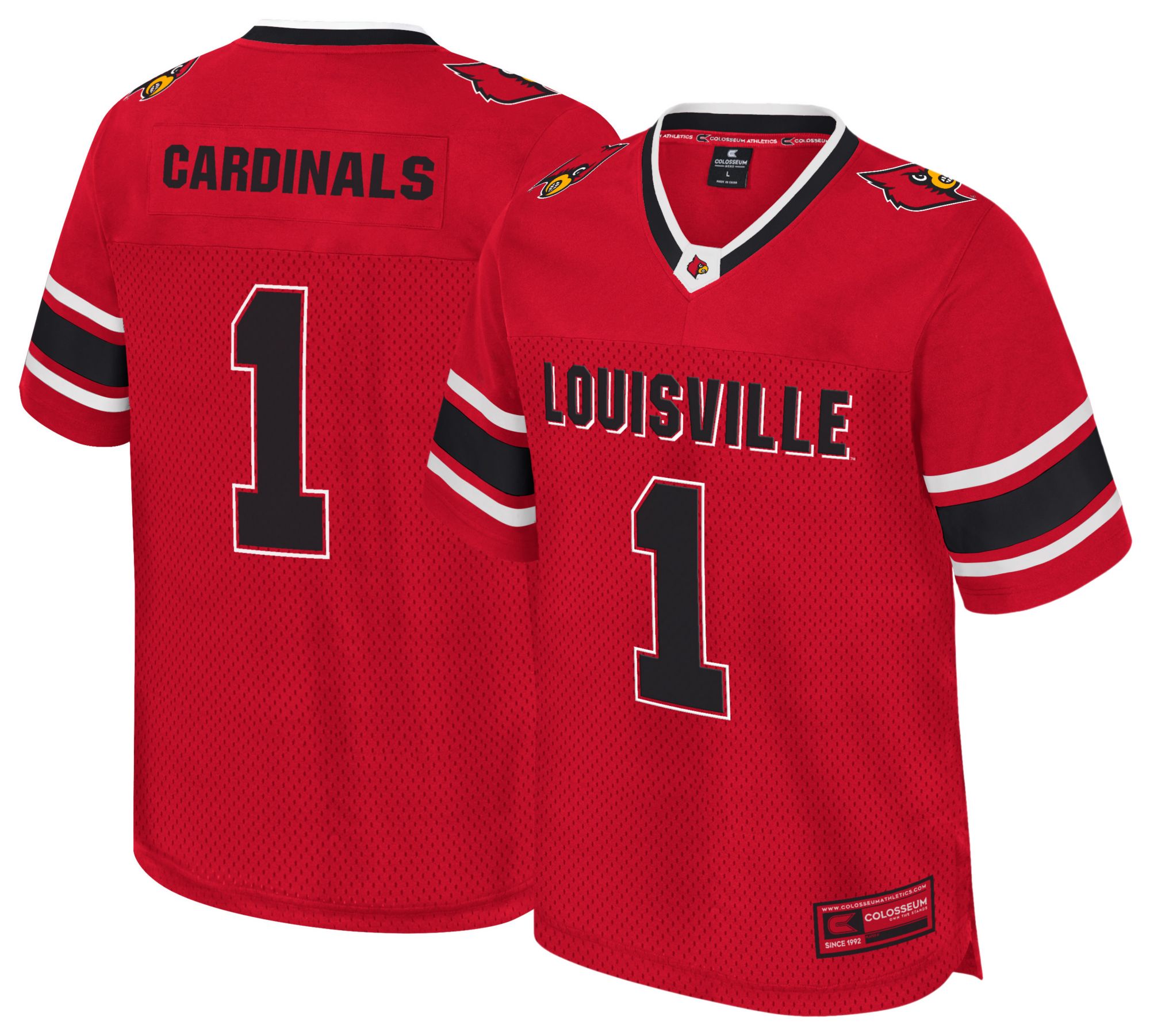 Colosseum Men's Louisville Cardinals Red All Day Football Jersey