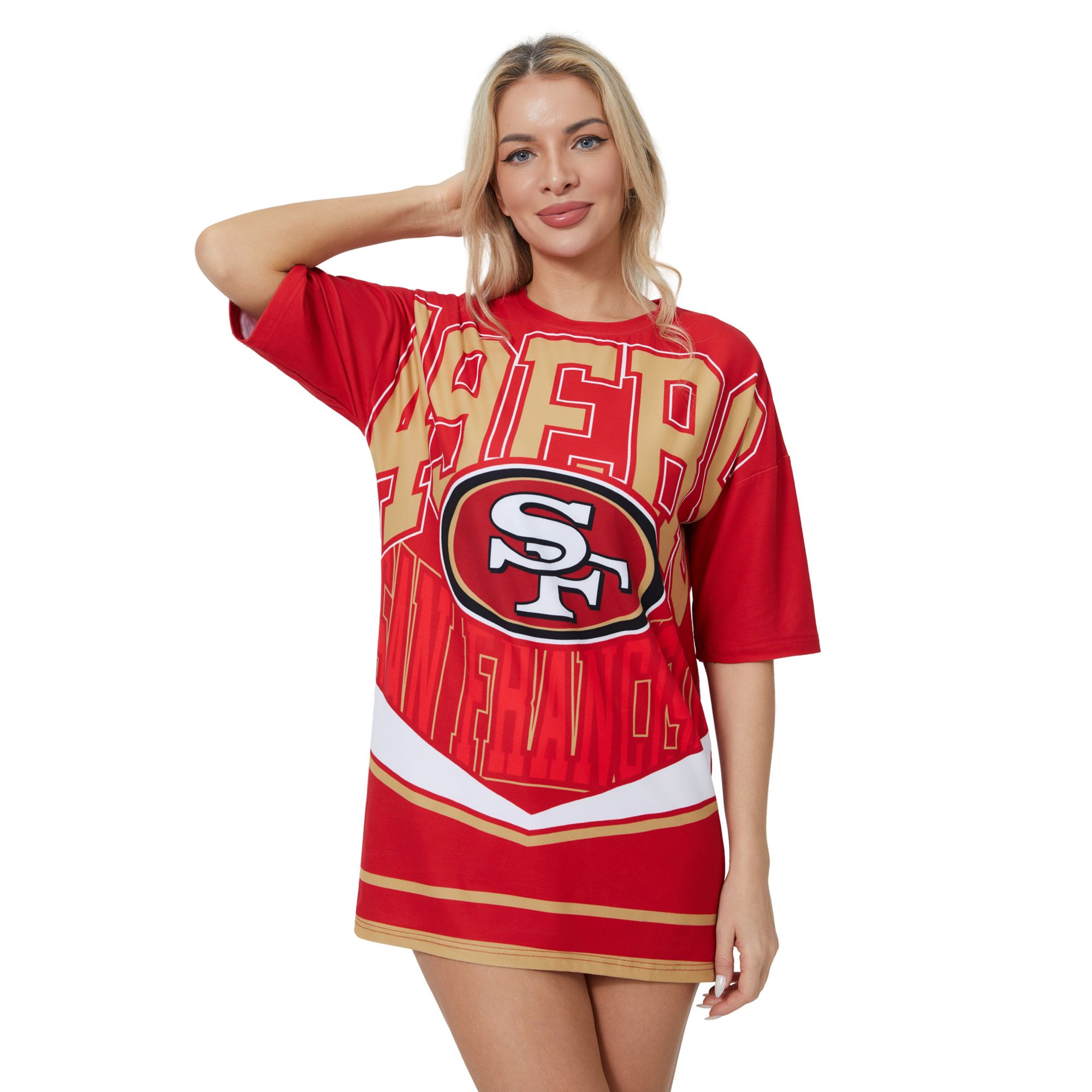 Concepts Sport Women's San Francisco 49ers Red Mosaic T-Shirt, Medium
