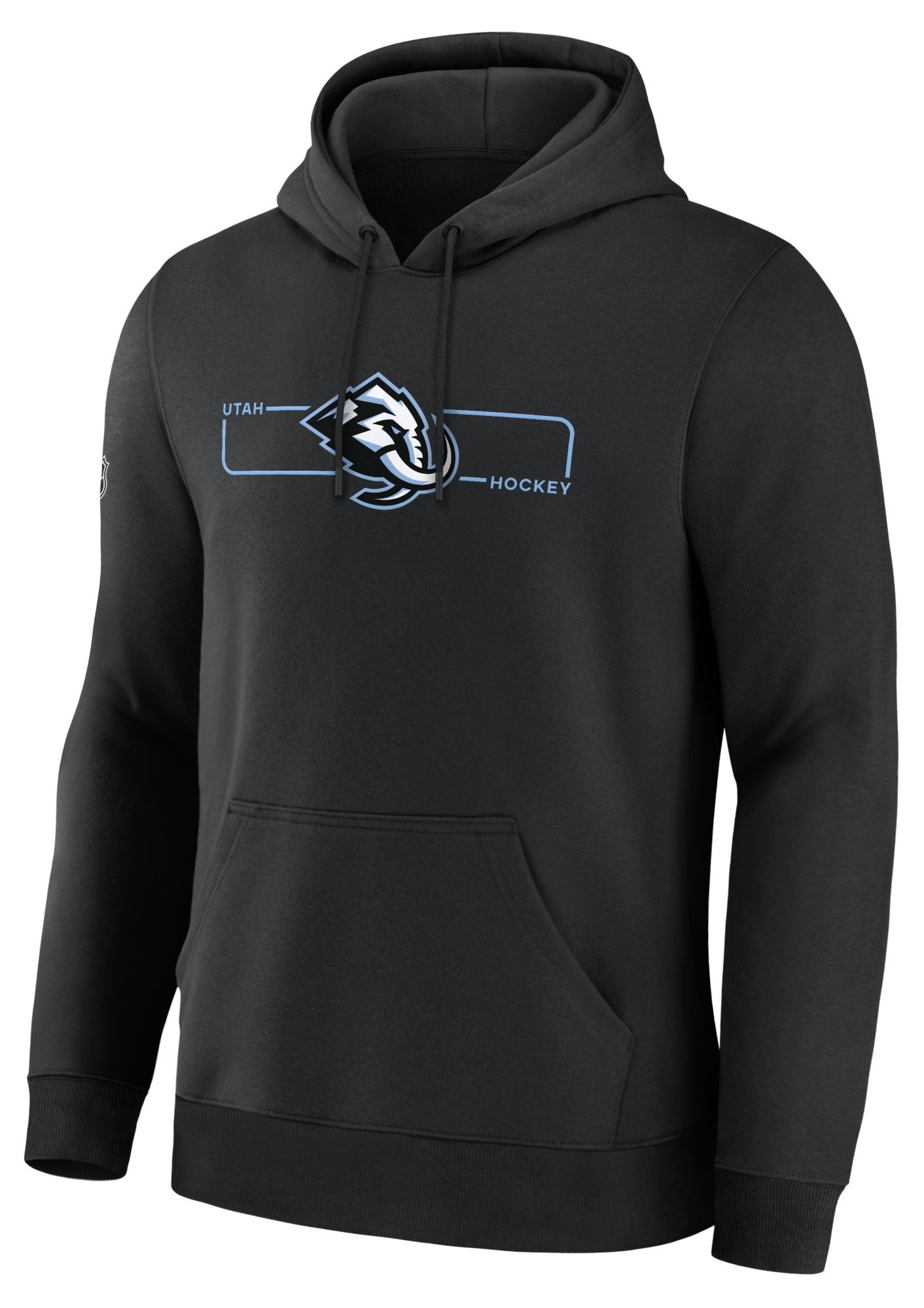 NHL Men's Utah Mammoths Black Rink Primary Fleece Pullover Hoodie
