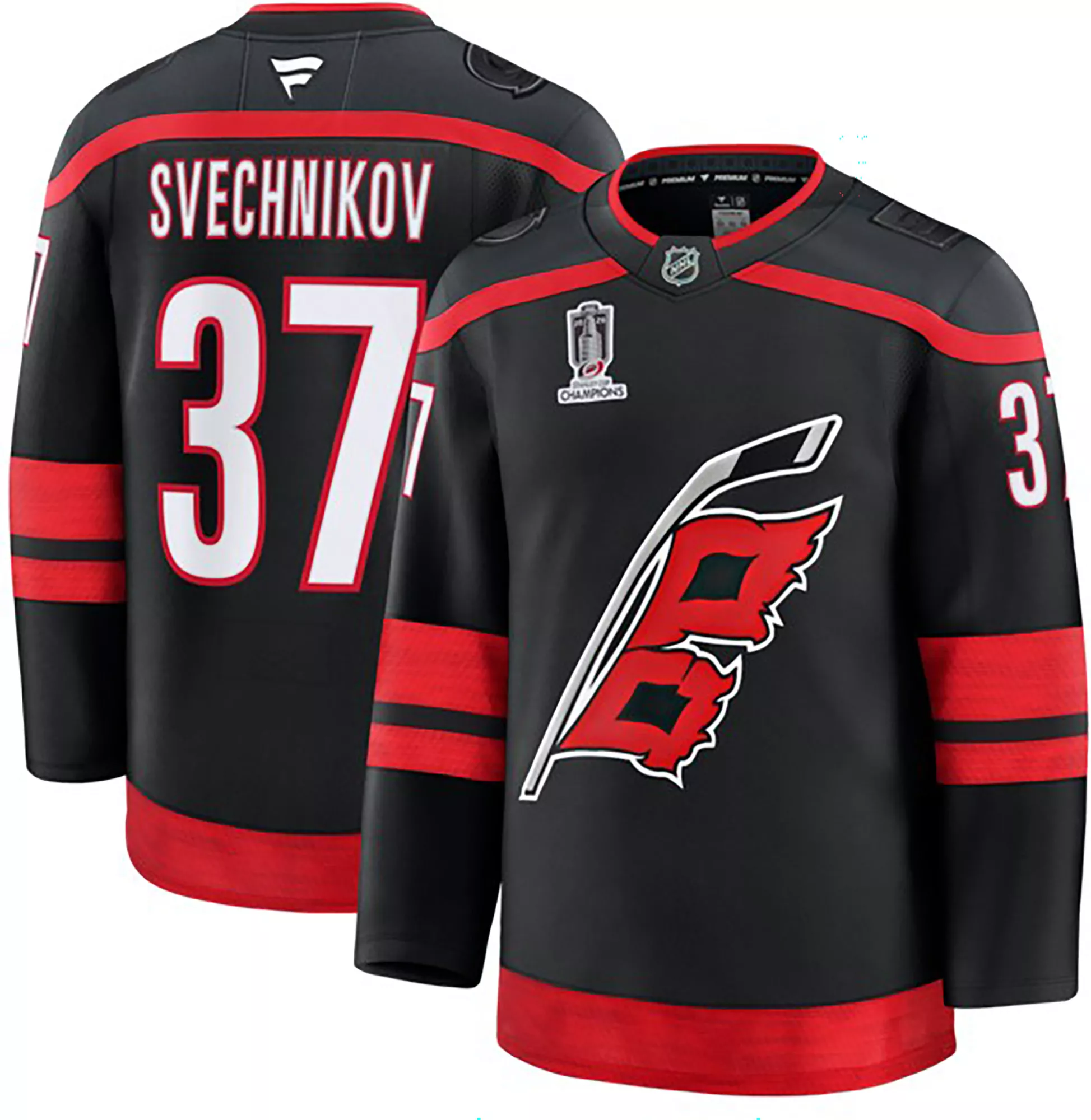 NHL Adult Carolina Hurricanes Andrei Svechnikov #37 2026 Stanley Cup Champions Patch Jersey