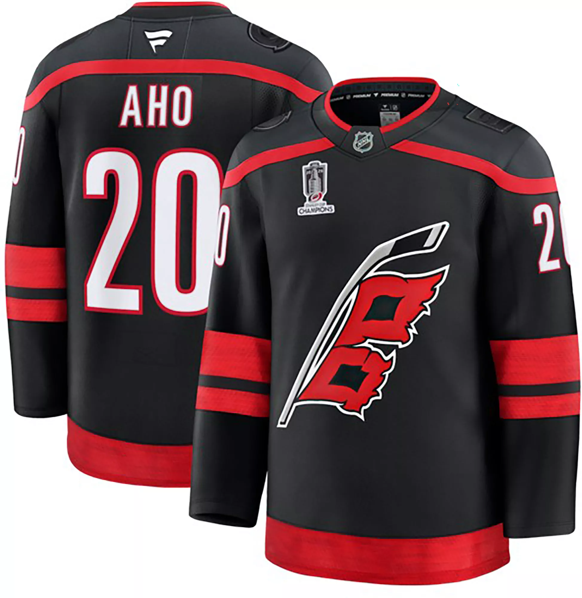 NHL Adult Carolina Hurricanes Sebastian Aho #20 2026 Stanley Cup Champions Patch Jersey