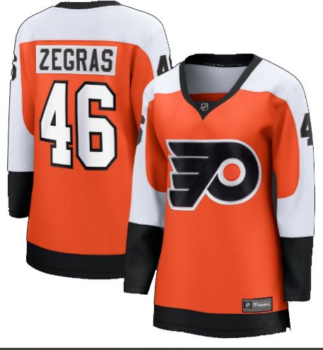 NHL Women's Philadelphia Flyers Orange Trevor Zegras #46 Home