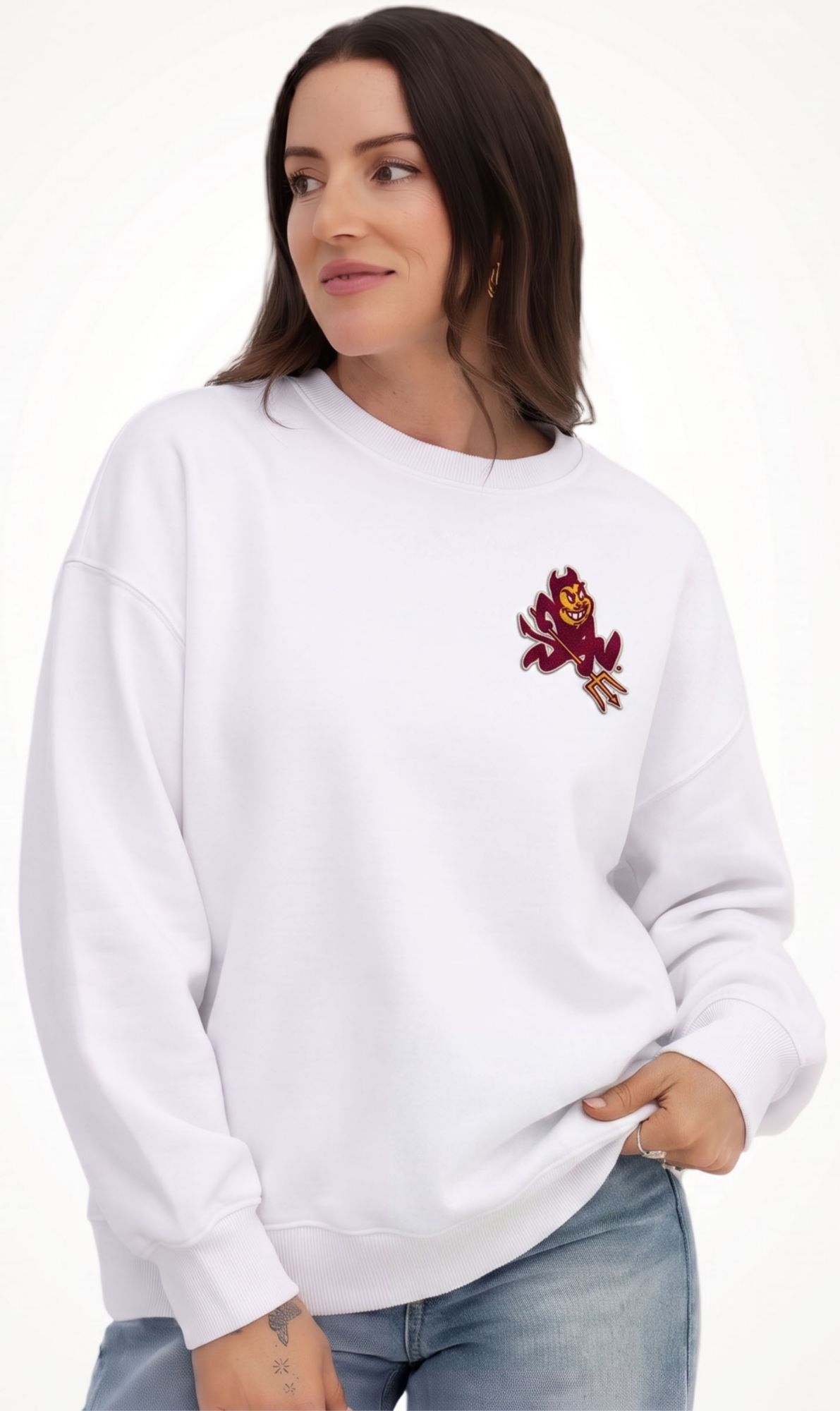 Gameday Social Women's Arizona State Sun Devils White Suave Suede