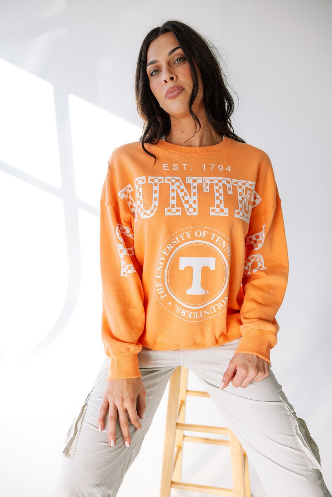 Gameday Social Women's Tennessee Volunteers Sherbert Split Cropped