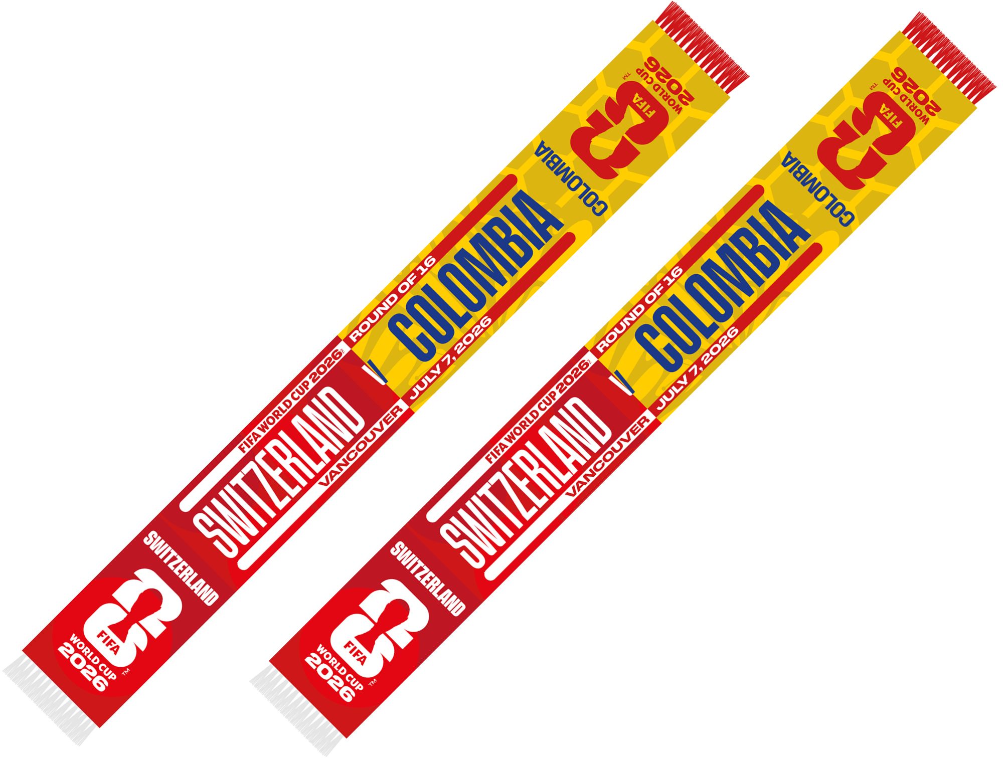 Global Scarves Colombia VS Switzerland 2026 FIFA World Cup Matchup